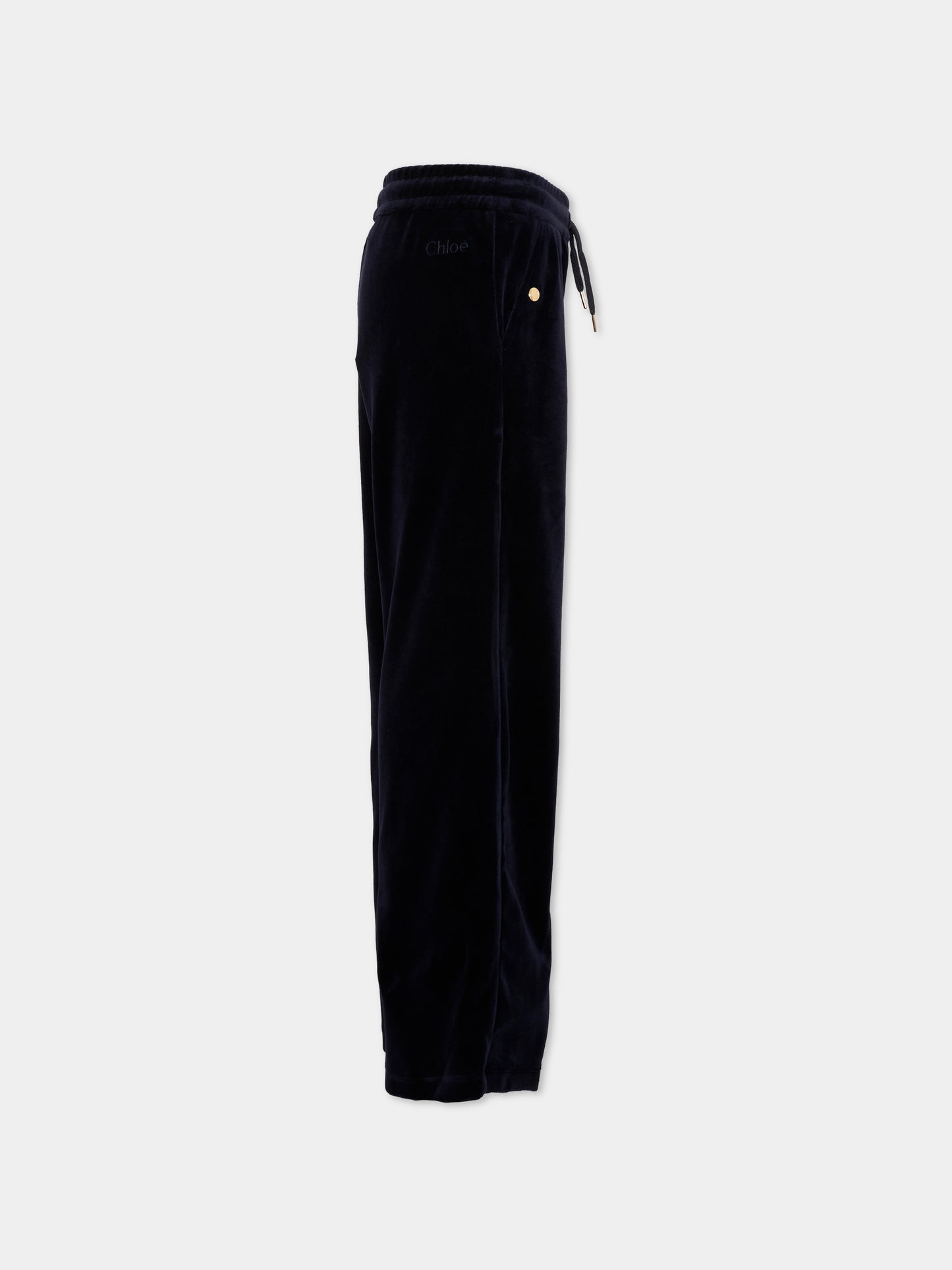 Pantaloni sportivi blu per bambina con logo,Chloé Kids,C21263 859