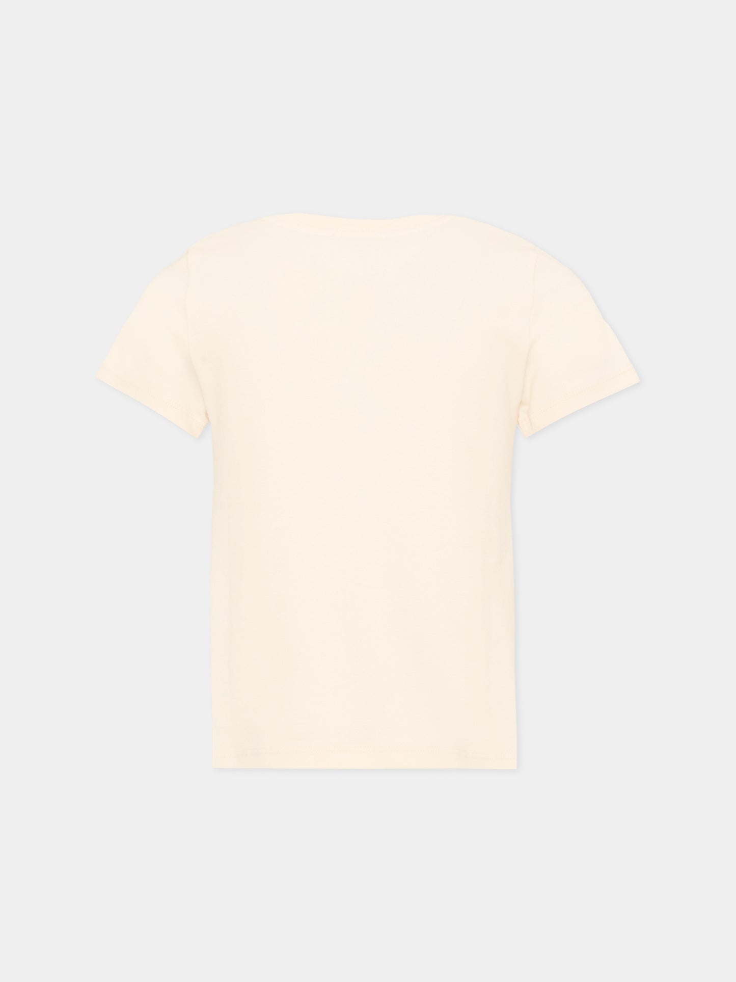 T-Shirt avorio per bambina con logo floreale,Chloé Kids,C21303 148
