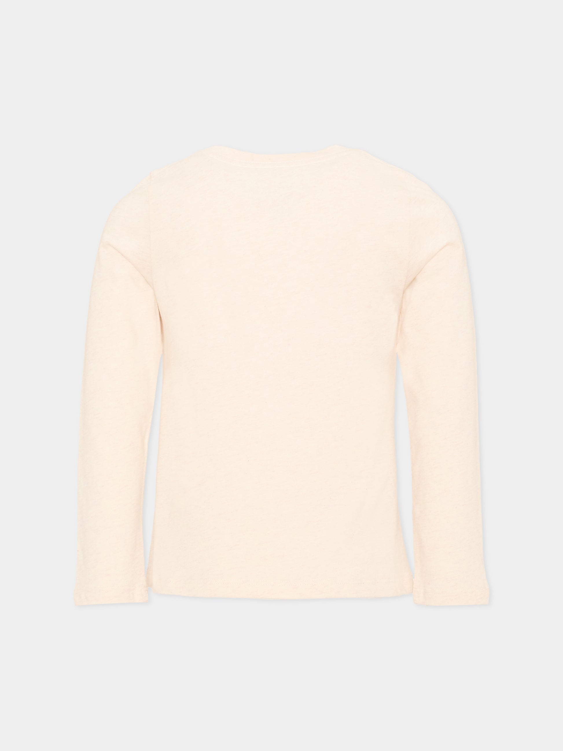 T-Shirt beige per bambina con logo floreale,Chloé Kids,C21304 B39