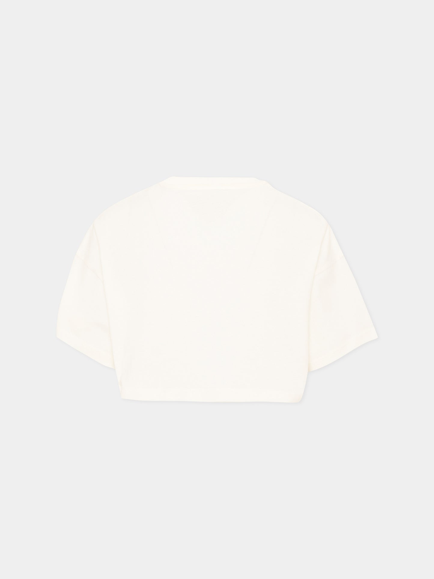 T-Shirt avorio per bambina con logo,Chloé Kids,C21305 117