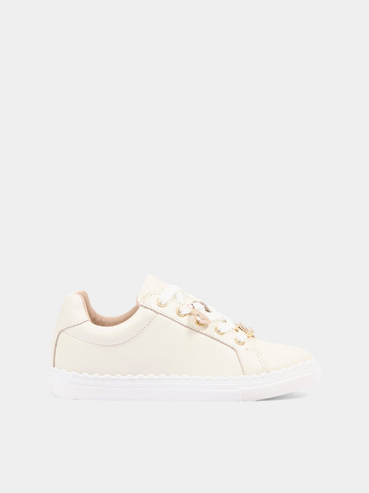 Sneakers bianche per bambina con logo,Chloé Kids,C21334 117