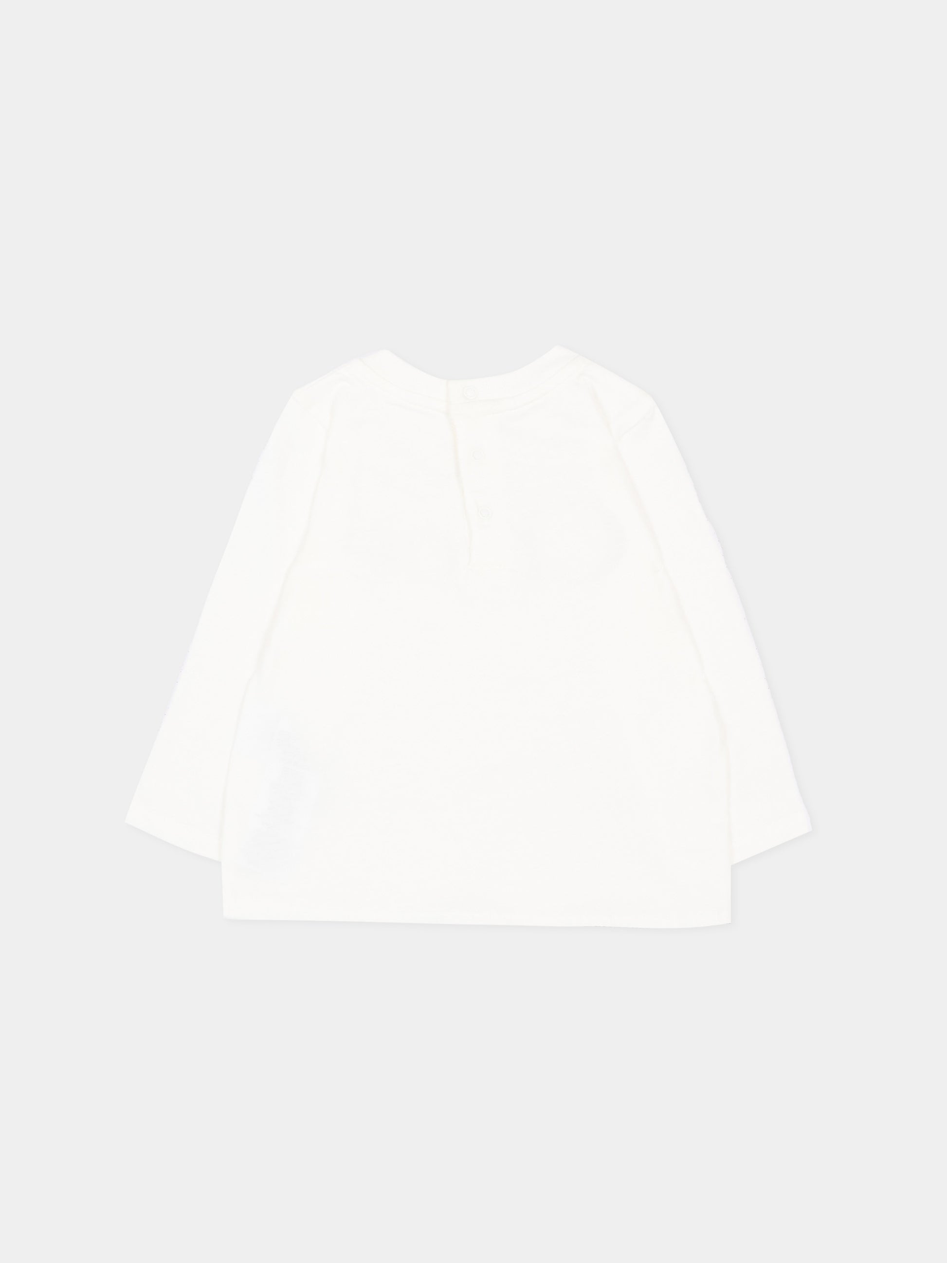 T-Shirt bianca per neonata con logo,Chloé Kids,C21362 117