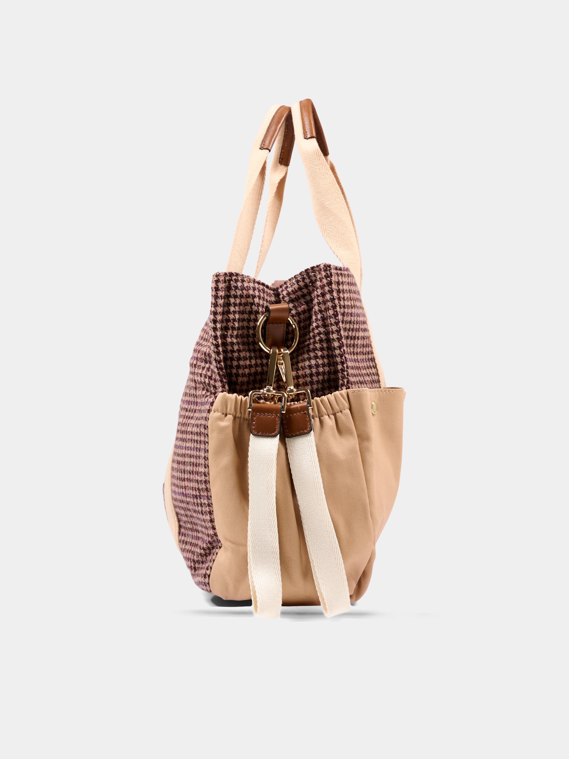 Borsa mamma beige per neonati con logo,Chloé Kids,C21388 Z67