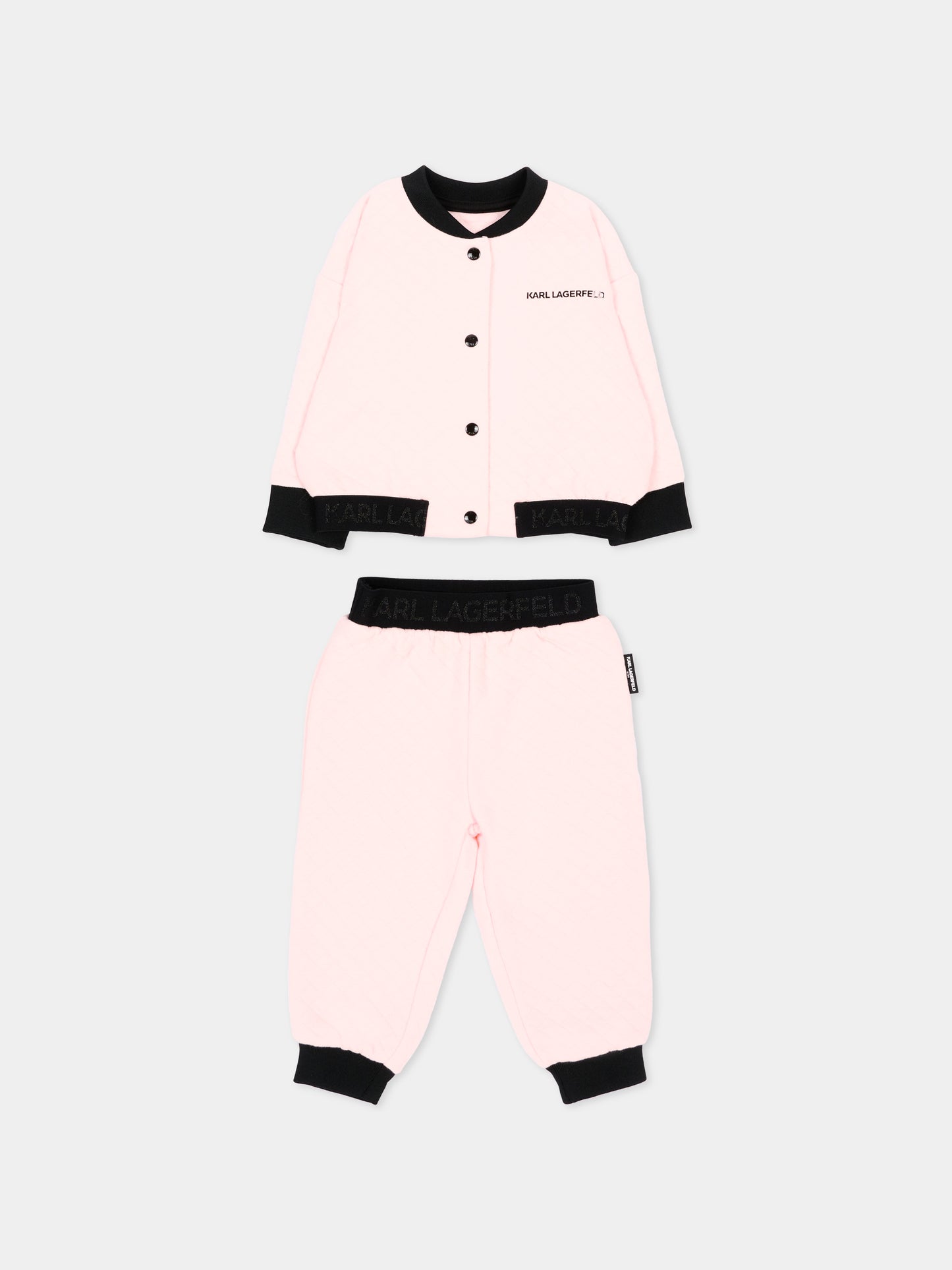 Completo sportivo rosa per neonata con  Choupette,Karl Lagerfeld Kids,Z31278 46M