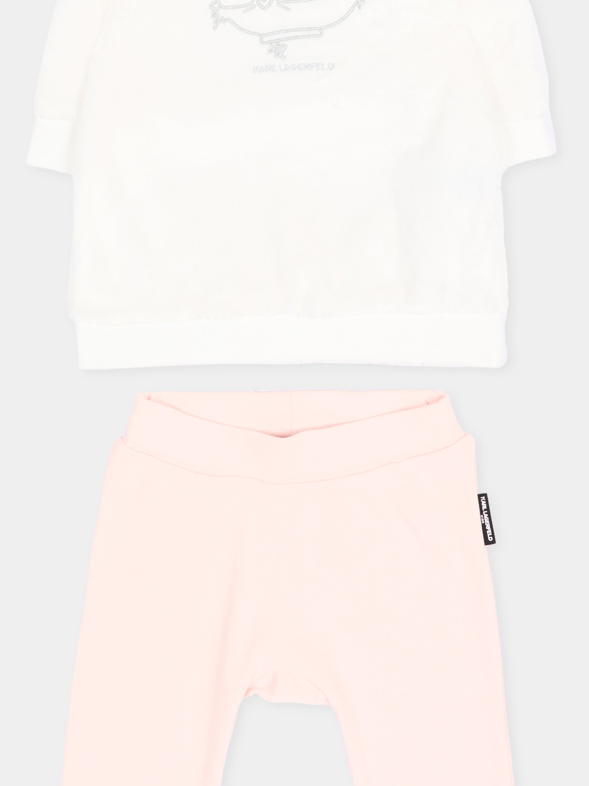 Completo sportivo lungo rosa neonata con Choupette,Karl Lagerfeld Kids,Z31279 N74