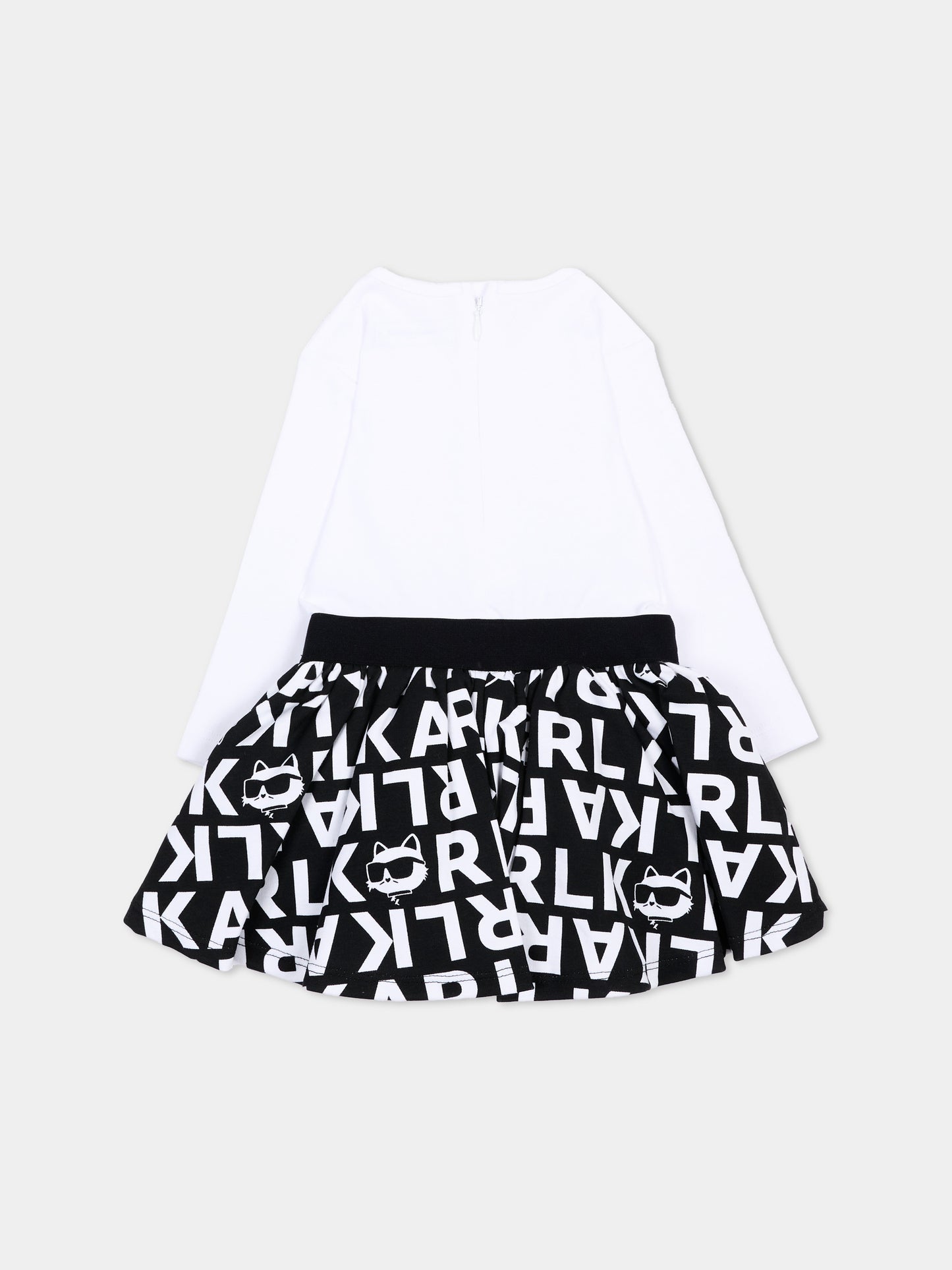 Vestito bianco per neonata con logo,Karl Lagerfeld Kids,Z31289 N50
