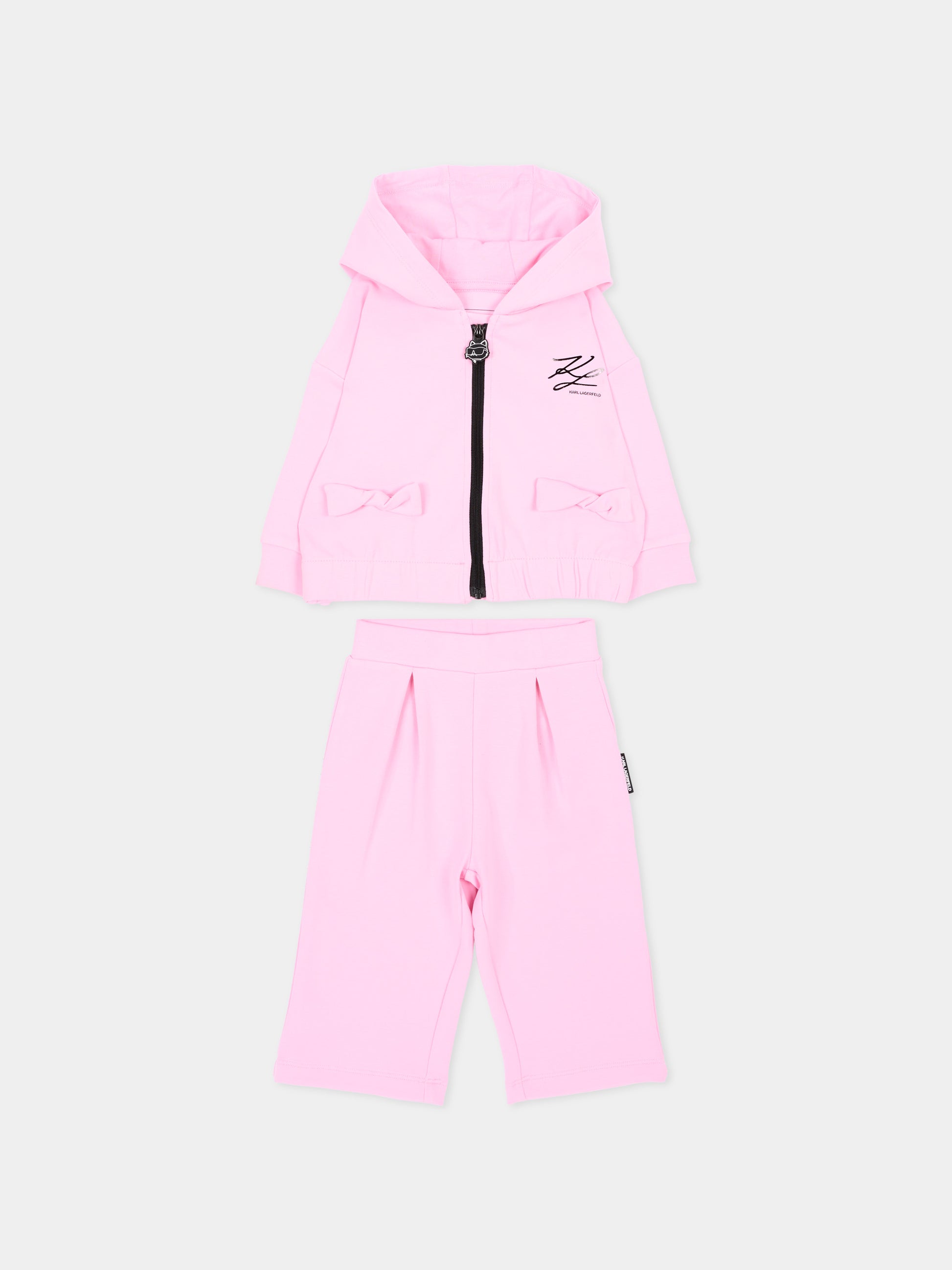 Completo sportivo rosa per neonata con logo,Karl Lagerfeld Kids,Z31293 47U