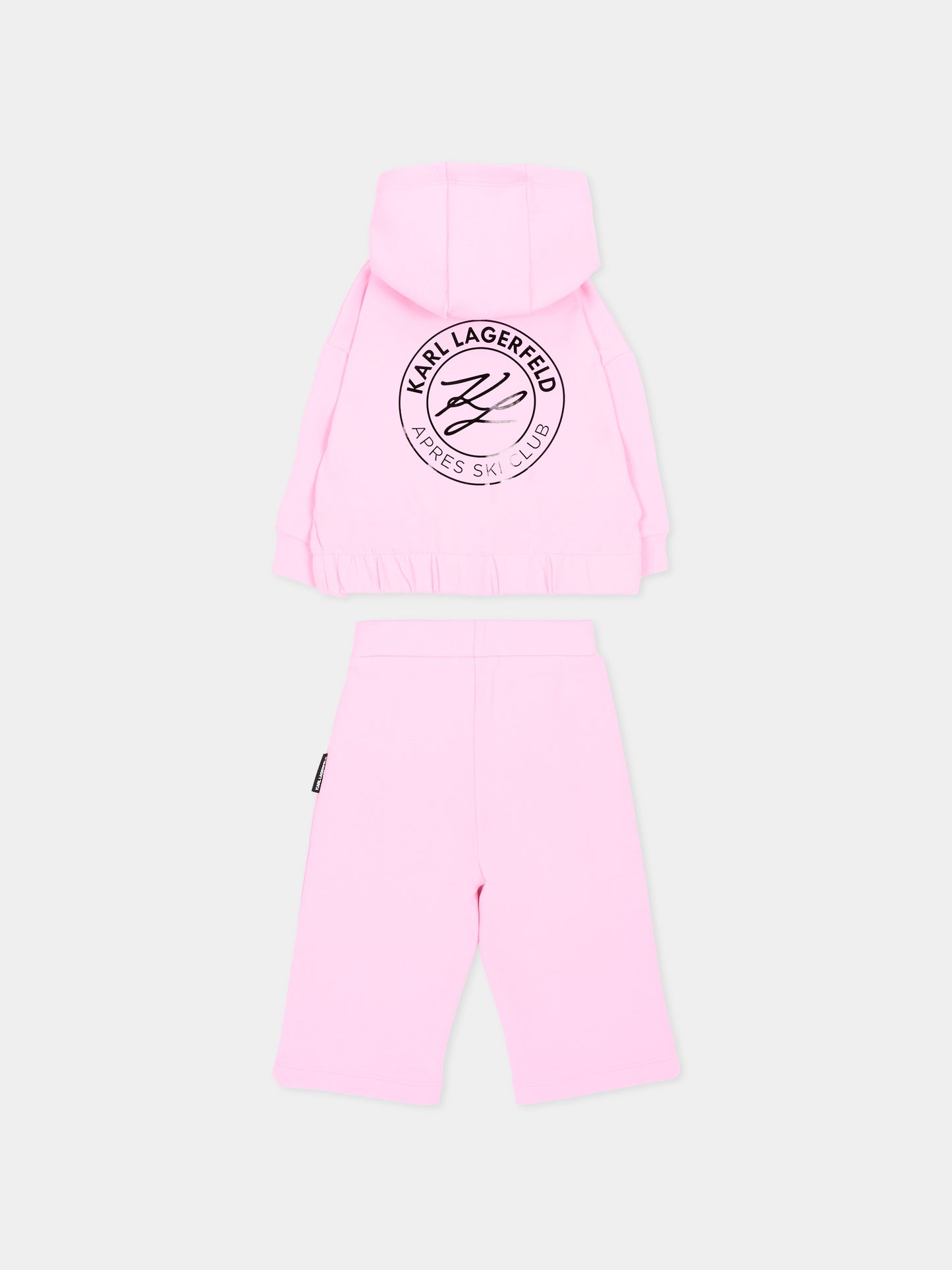 Completo sportivo rosa per neonata con logo,Karl Lagerfeld Kids,Z31293 47U