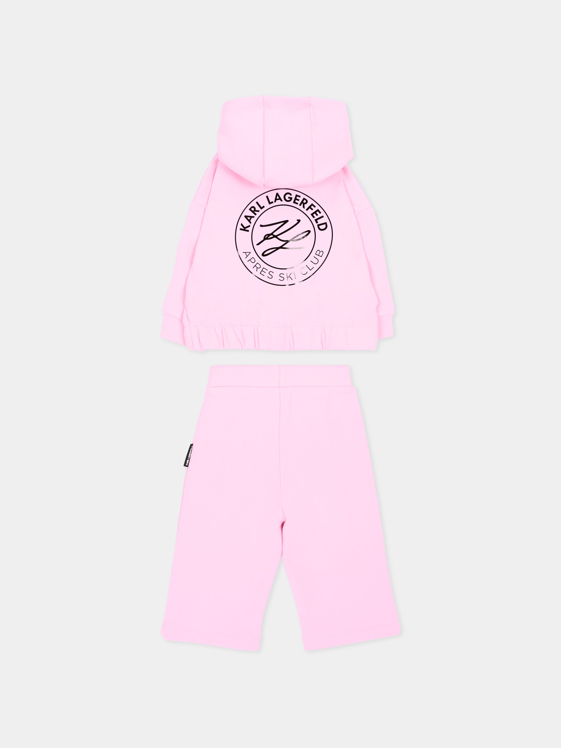 Completo sportivo rosa per neonata con logo,Karl Lagerfeld Kids,Z31293 47U