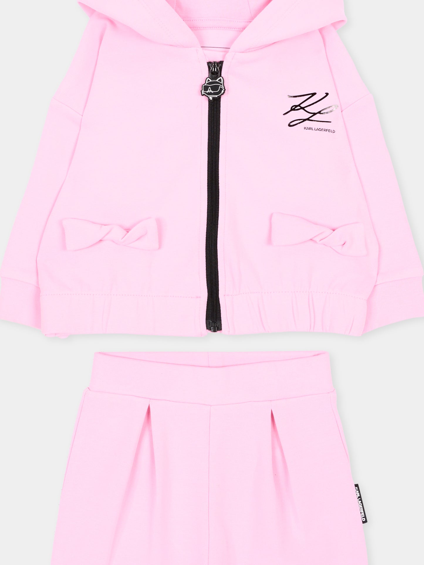 Completo sportivo rosa per neonata con logo,Karl Lagerfeld Kids,Z31293 47U
