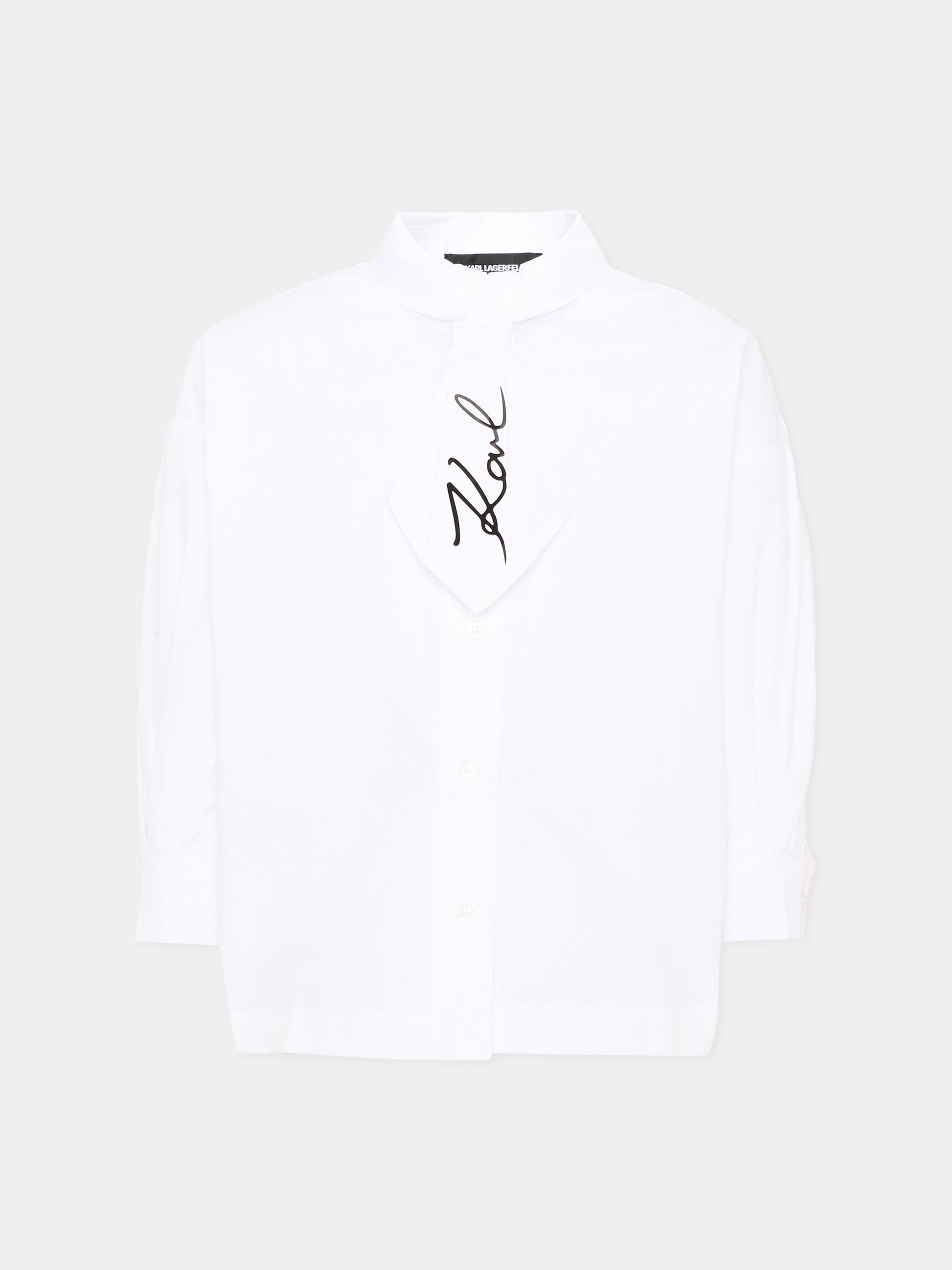 Camicia a manica lunga bianca logo,Karl Lagerfeld Kids,Z31316 10P