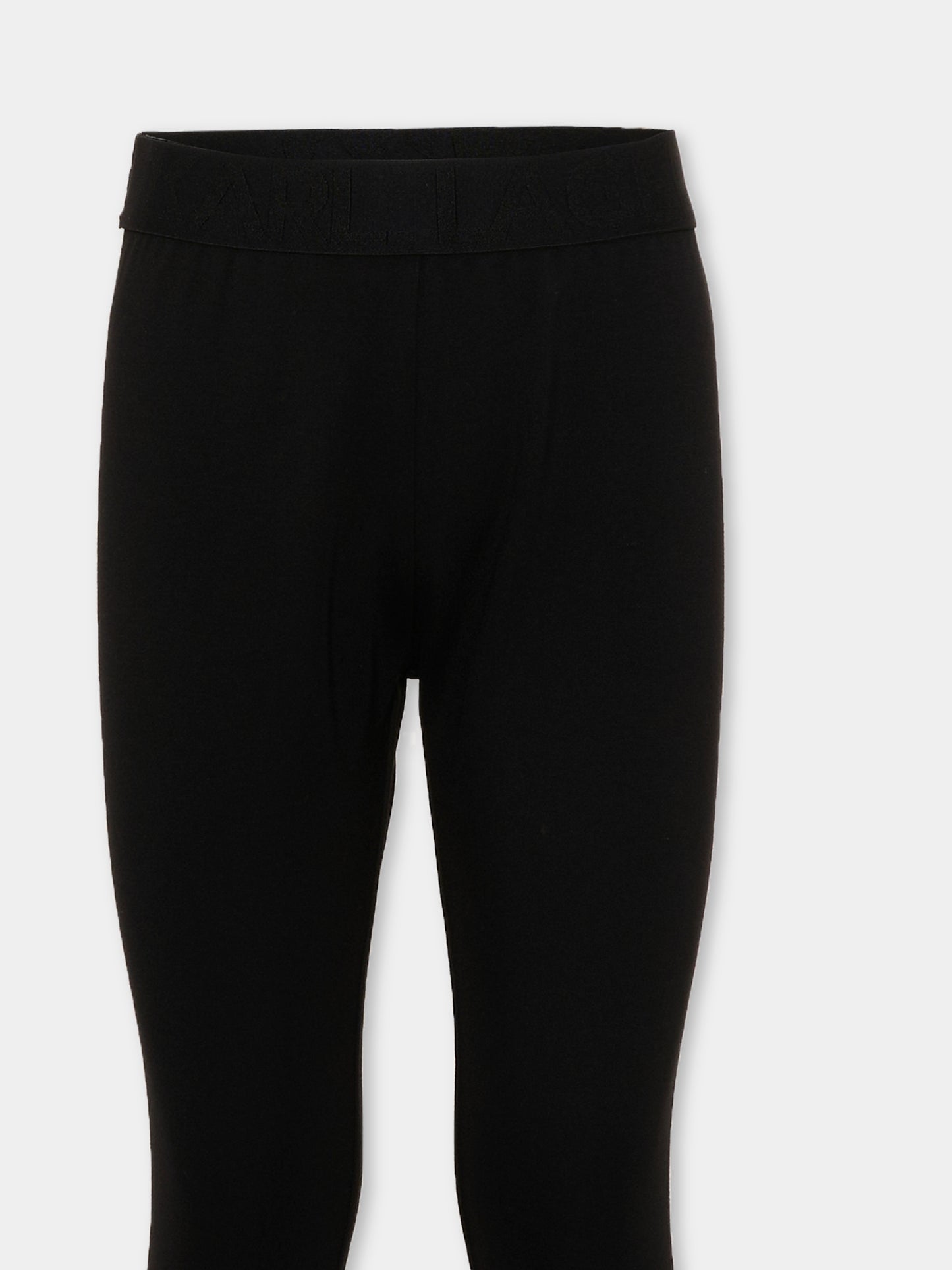 Leggings nero per bambina con logo,Karl Lagerfeld Kids,Z31317 09B