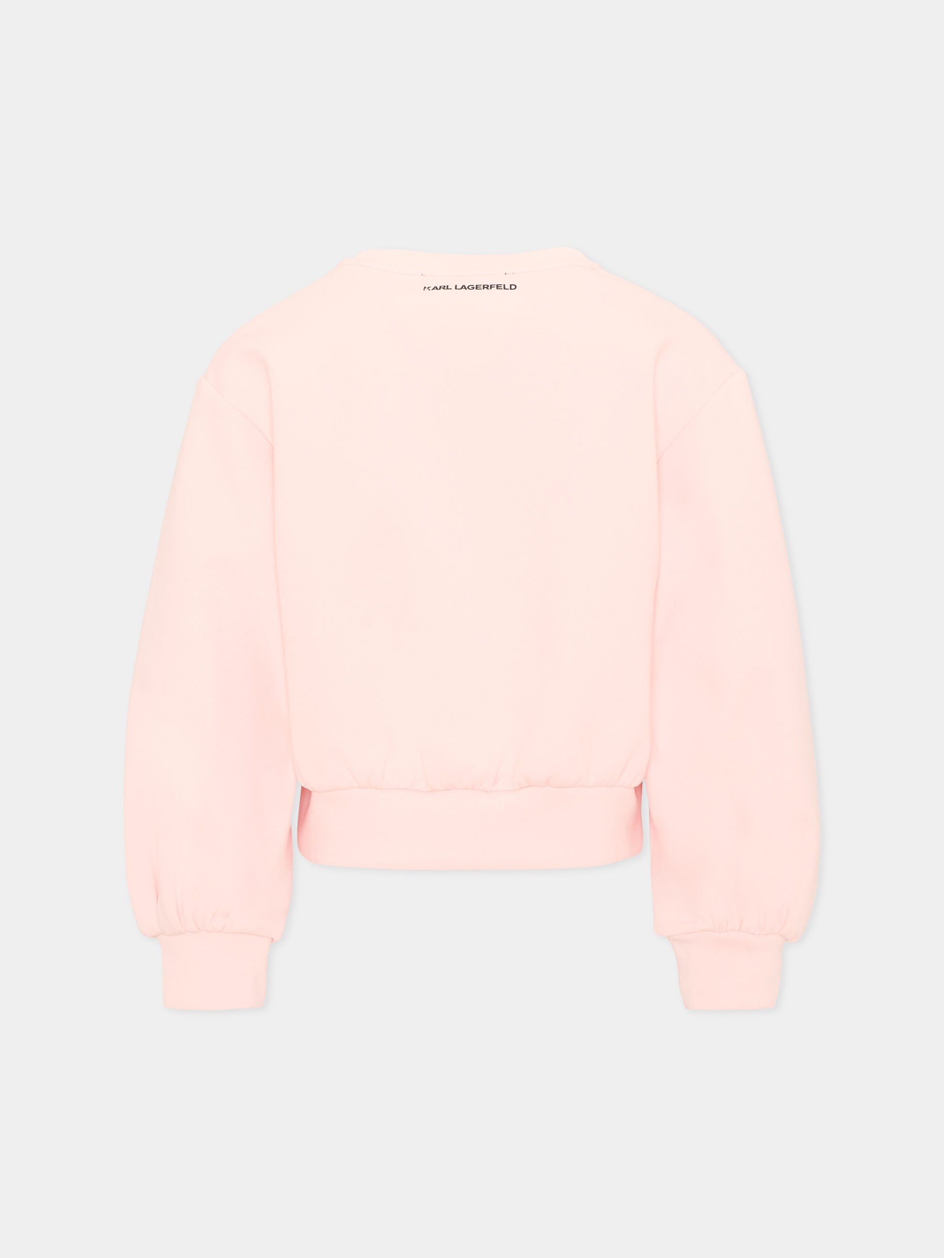 Felpa rosa per bambina con Choupette,Karl Lagerfeld Kids,Z31318 471