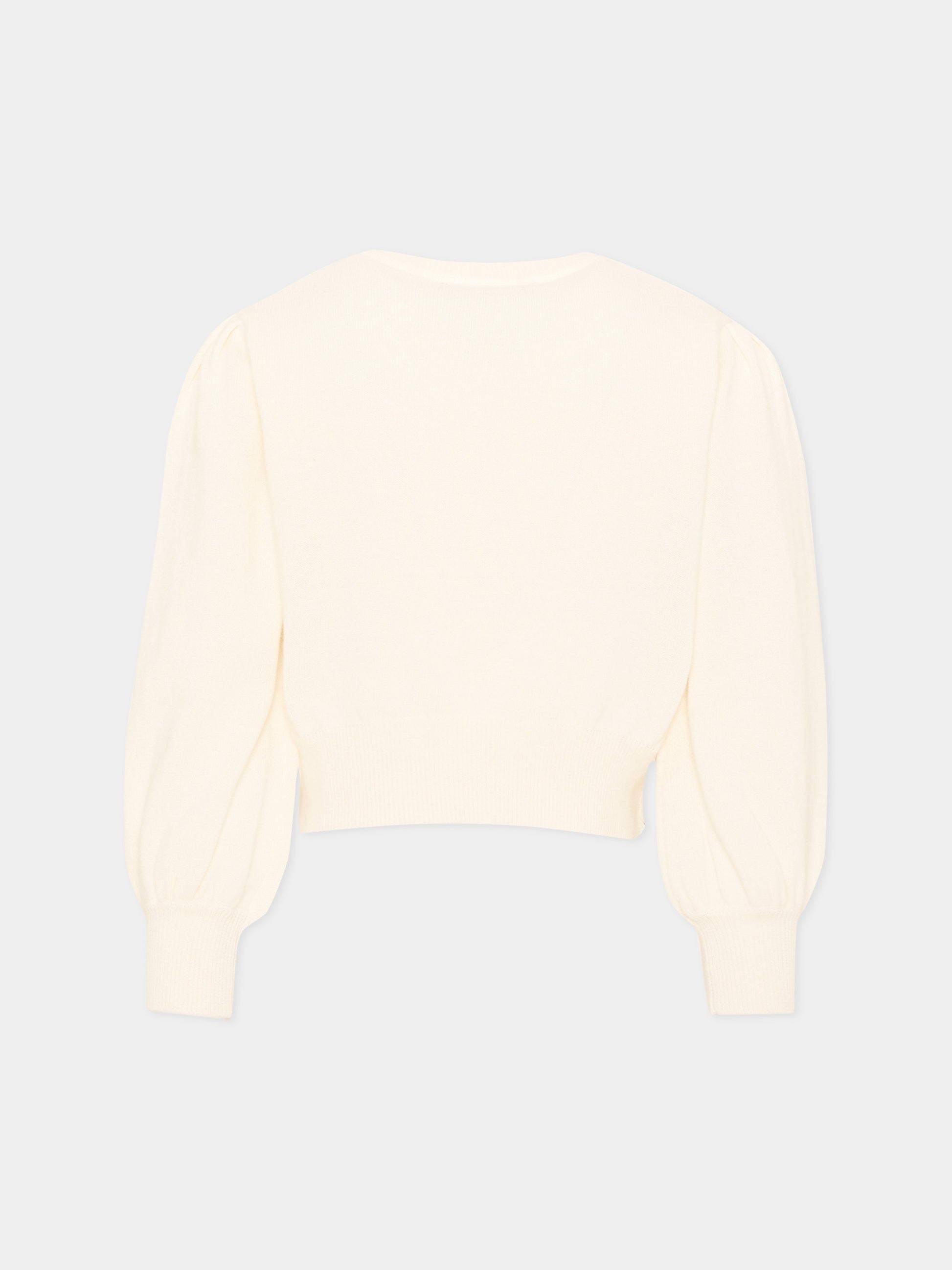 Maglione avorio per bambina con logo,Karl Lagerfeld Kids,Z31324 182
