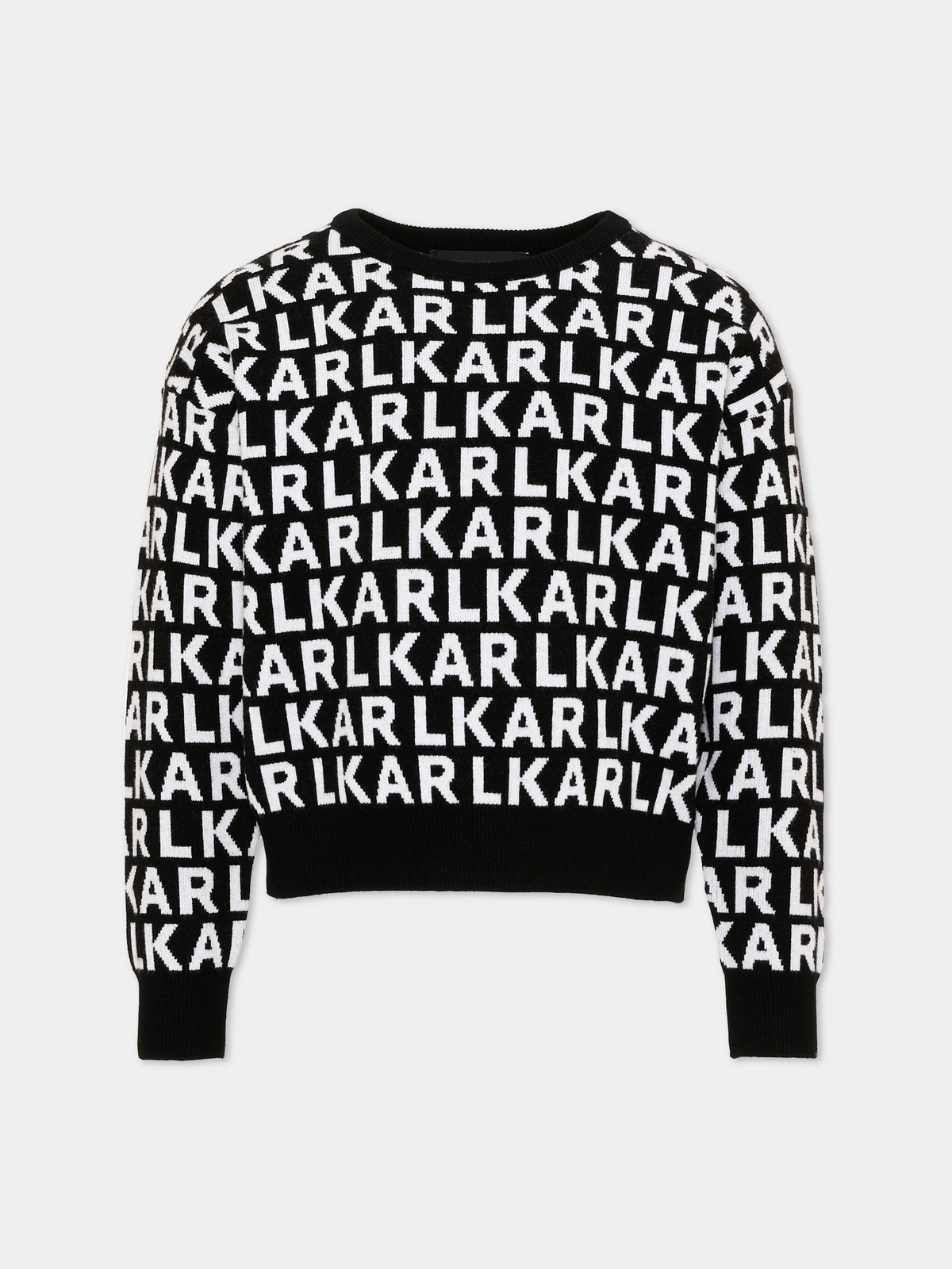 Maglione nero per bambina con logo,Karl Lagerfeld Kids,Z31325 M41