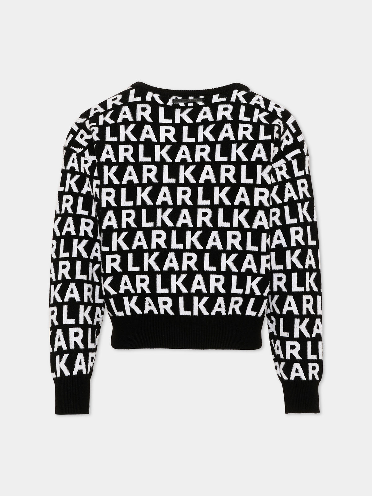 Maglione nero per bambina con logo,Karl Lagerfeld Kids,Z31325 M41