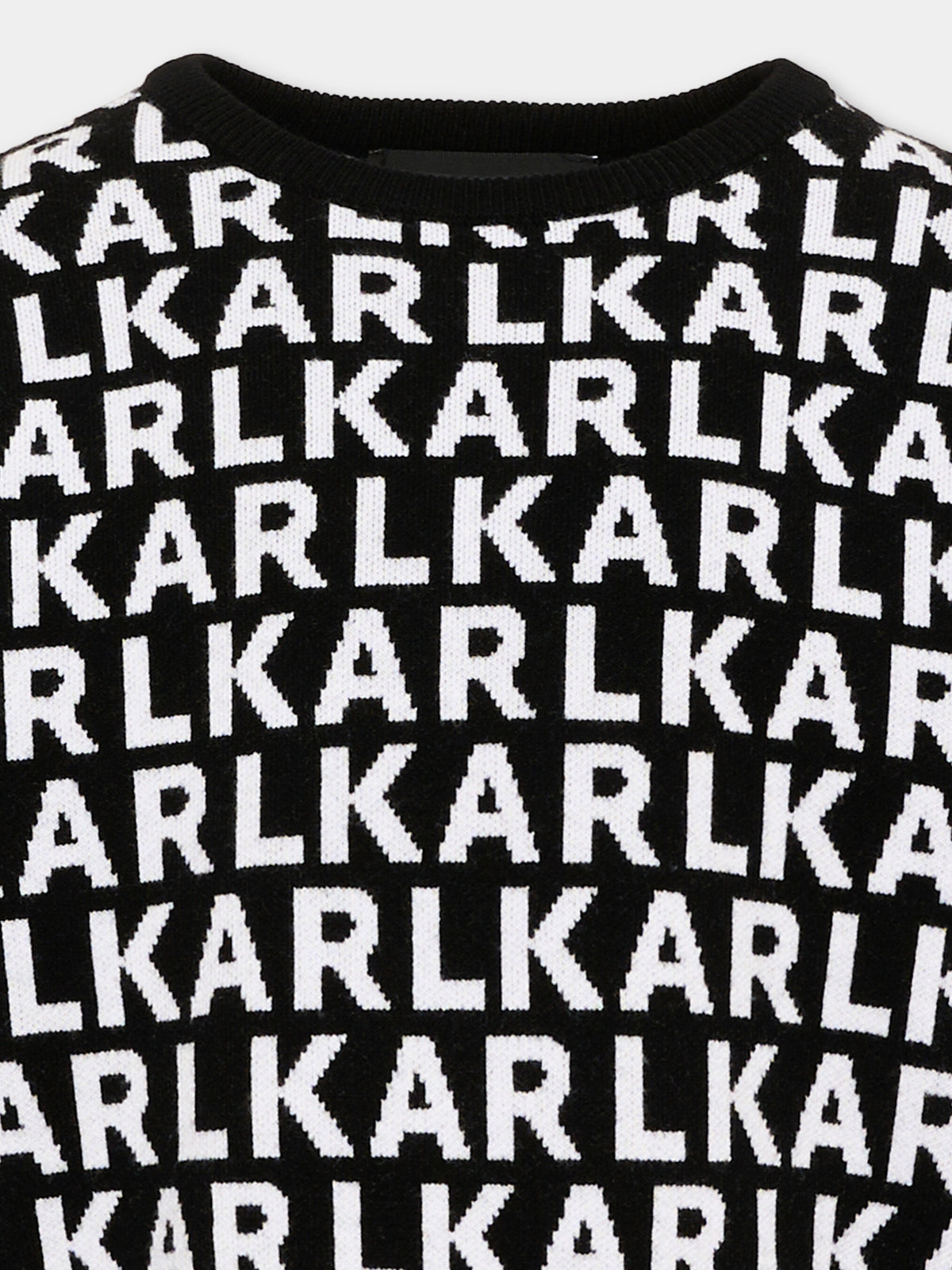 Maglione nero per bambina con logo,Karl Lagerfeld Kids,Z31325 M41