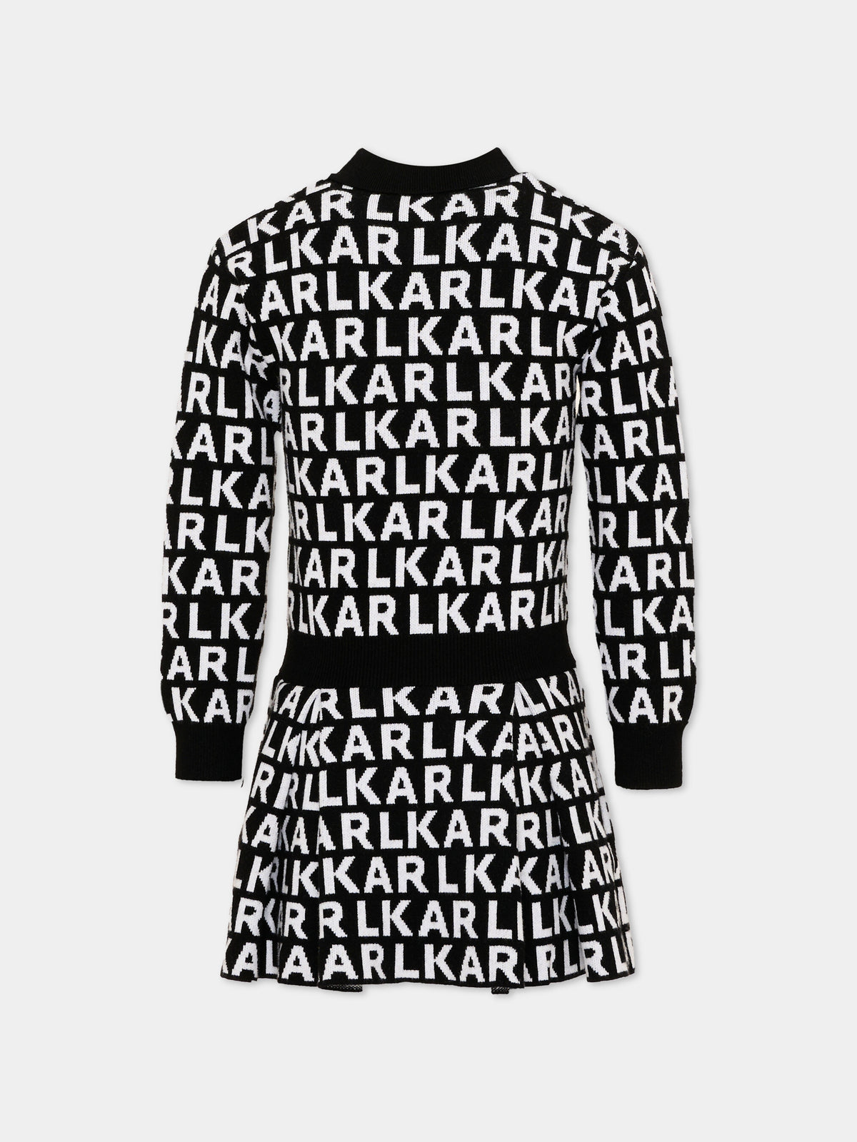 Vestito nero per bambina con logo,Karl Lagerfeld Kids,Z31338 M41