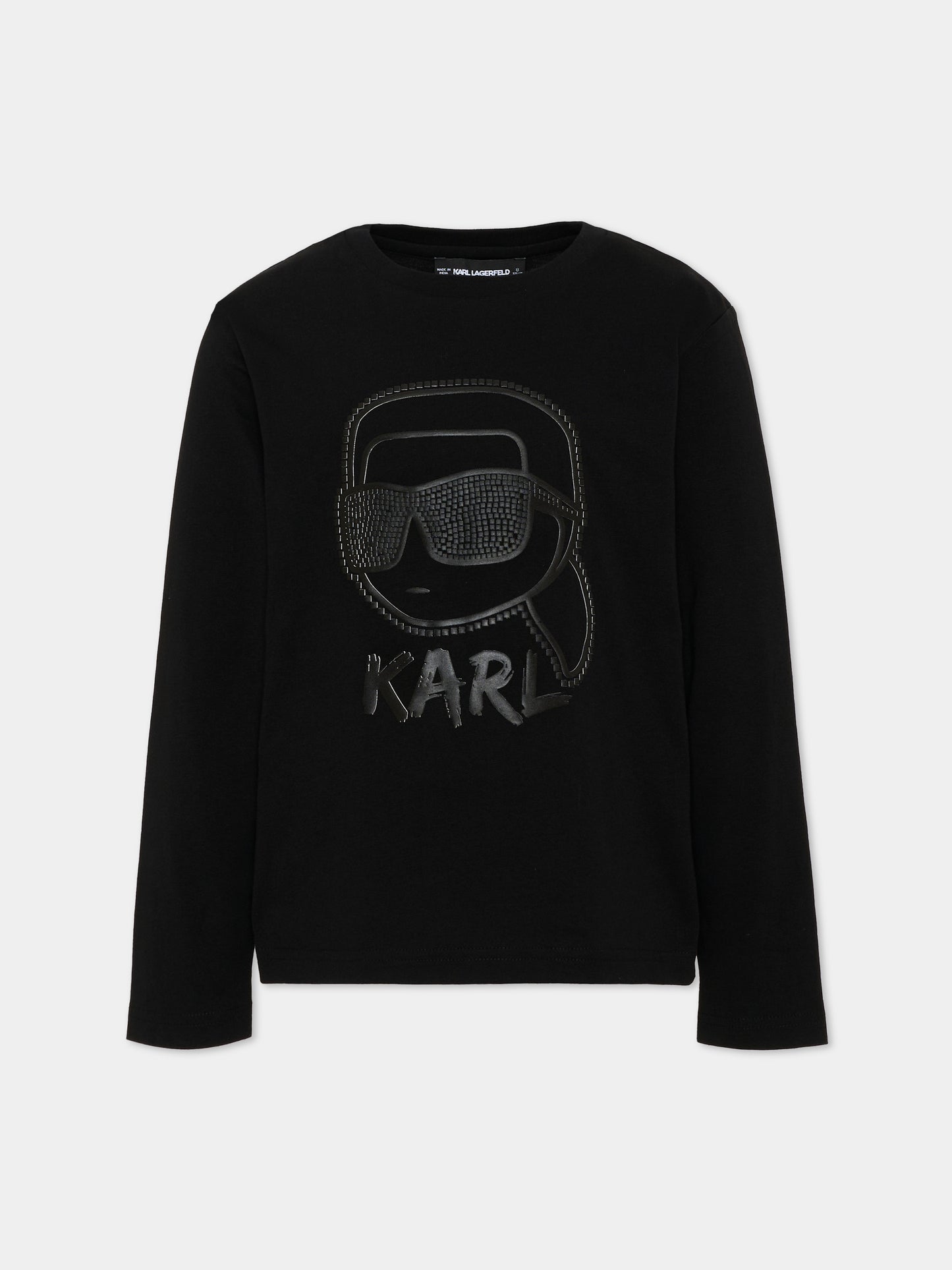 T-shirt a manica lunga nera Ikonik,Karl Lagerfeld Kids,Z31360 09B