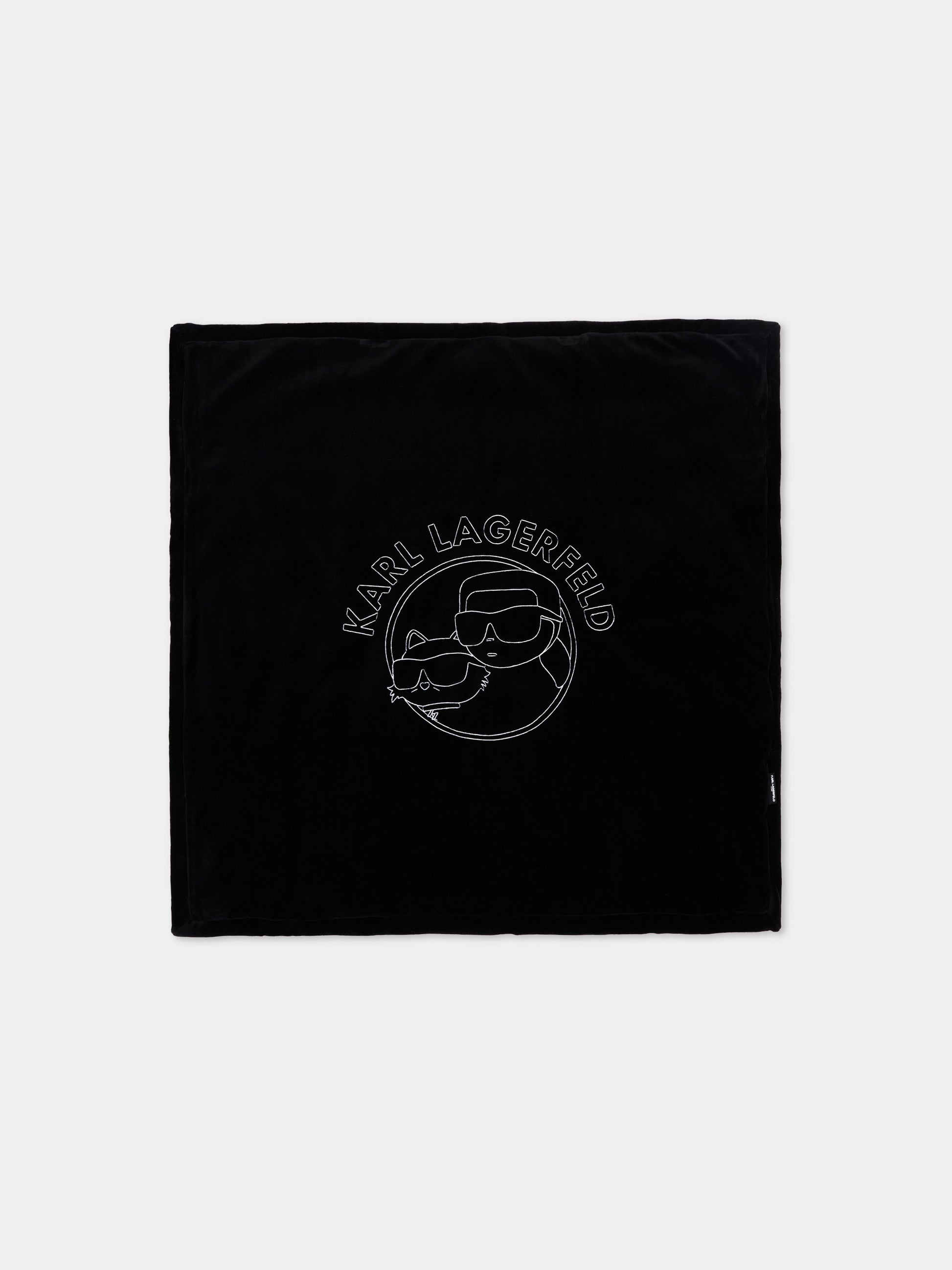 Coperta nera per neonati con logo,Karl Lagerfeld Kids,Z31418 09B