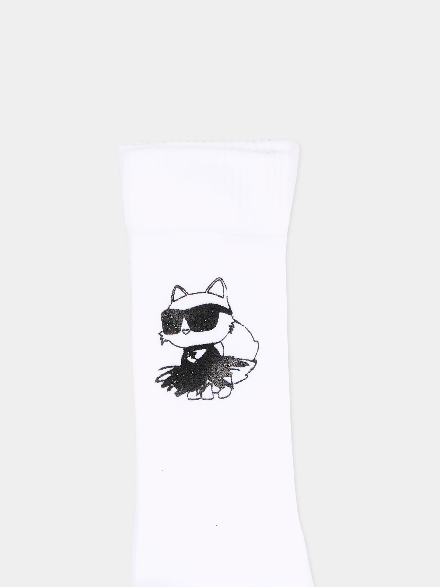 Calzino bianco per bambina con Choupette,Karl Lagerfeld Kids,Z31450 10P