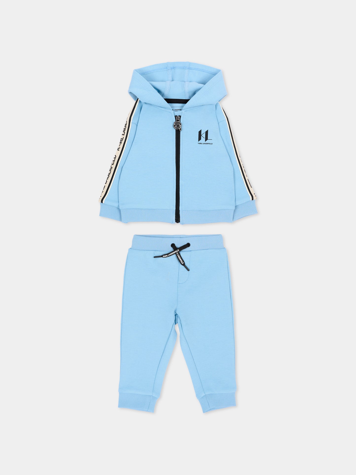 Completo sportivo azzurro per neonato con logo,Karl Lagerfeld Kids,Z31482 788