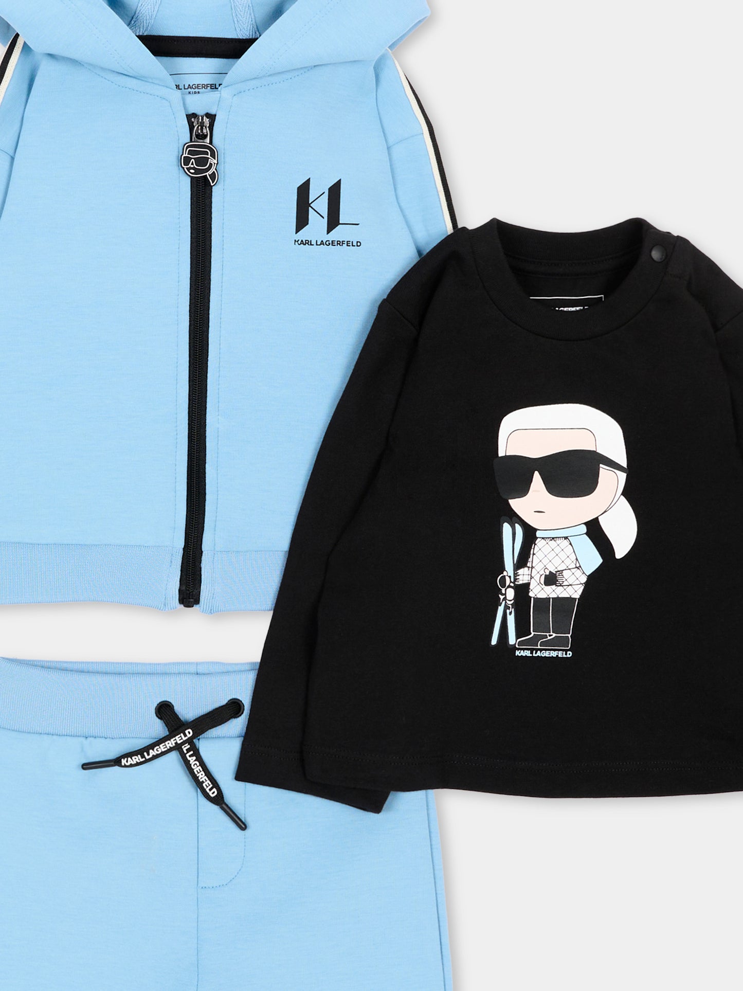Completo sportivo azzurro per neonato con logo,Karl Lagerfeld Kids,Z31482 788