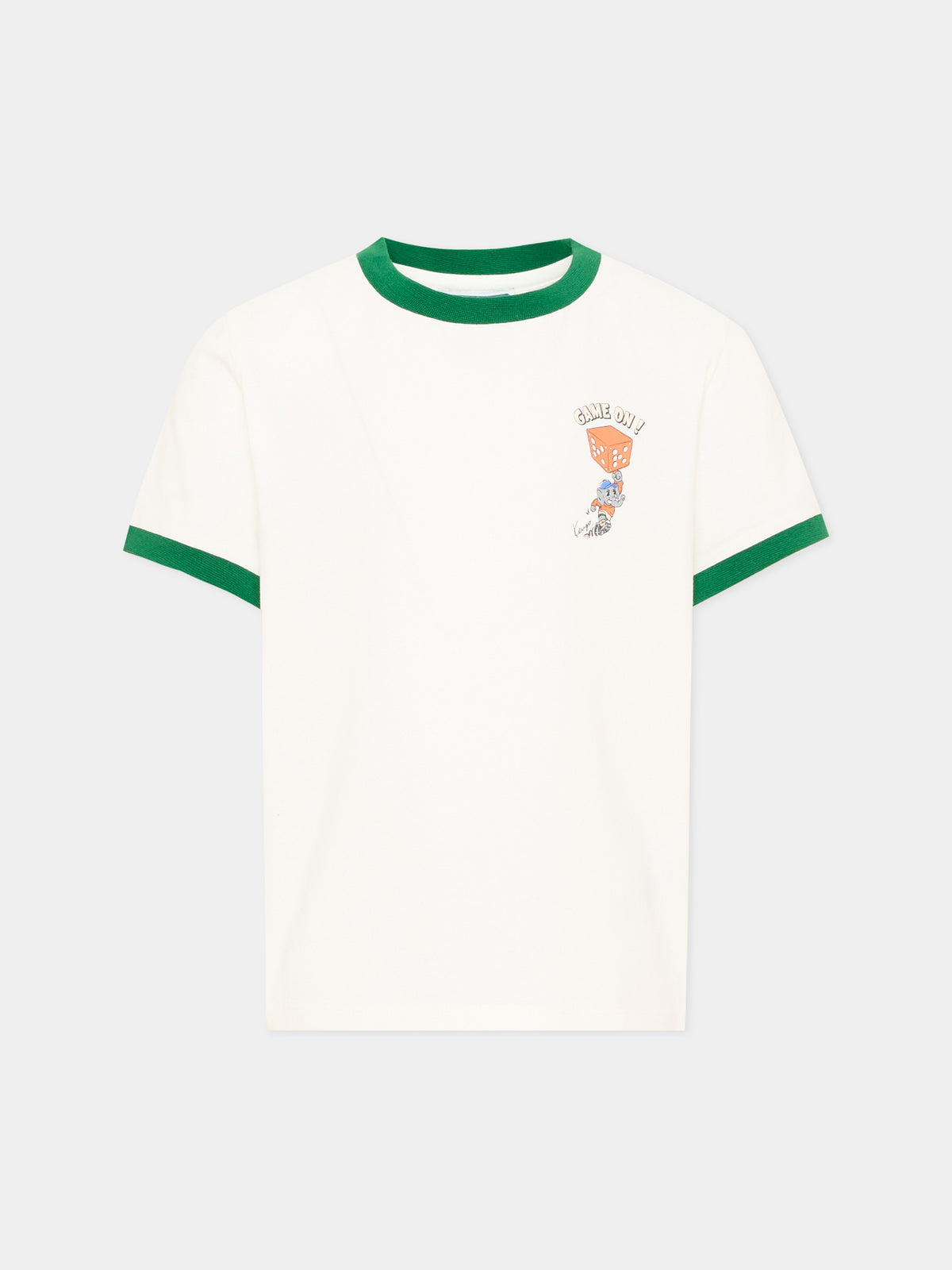 T-Shirt avorio per bambino con elefante,Kenzo Kids,K61930 117
