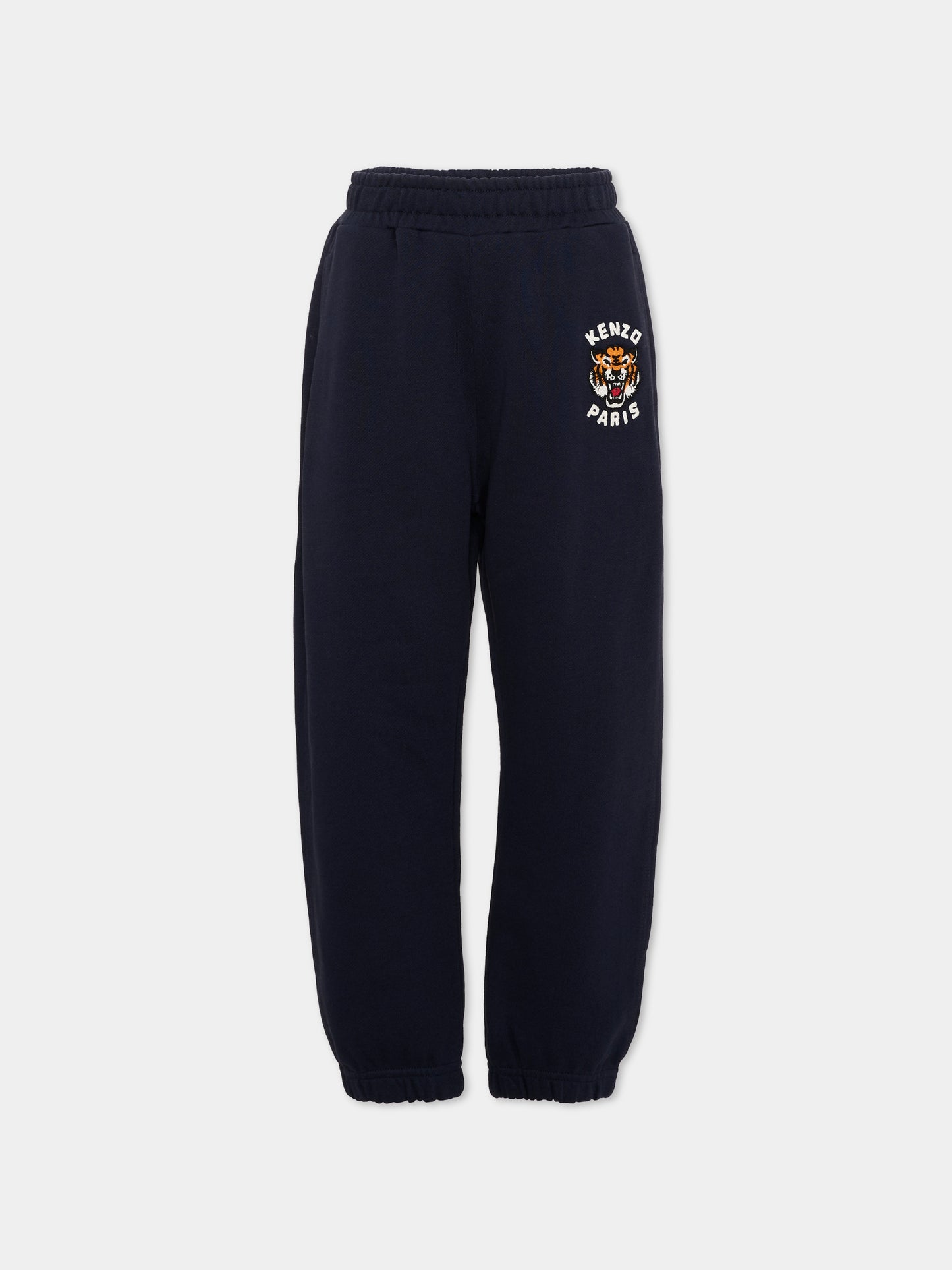 Pantaloni sportivi blu per bambini con logo,Kenzo Kids,K62026 845