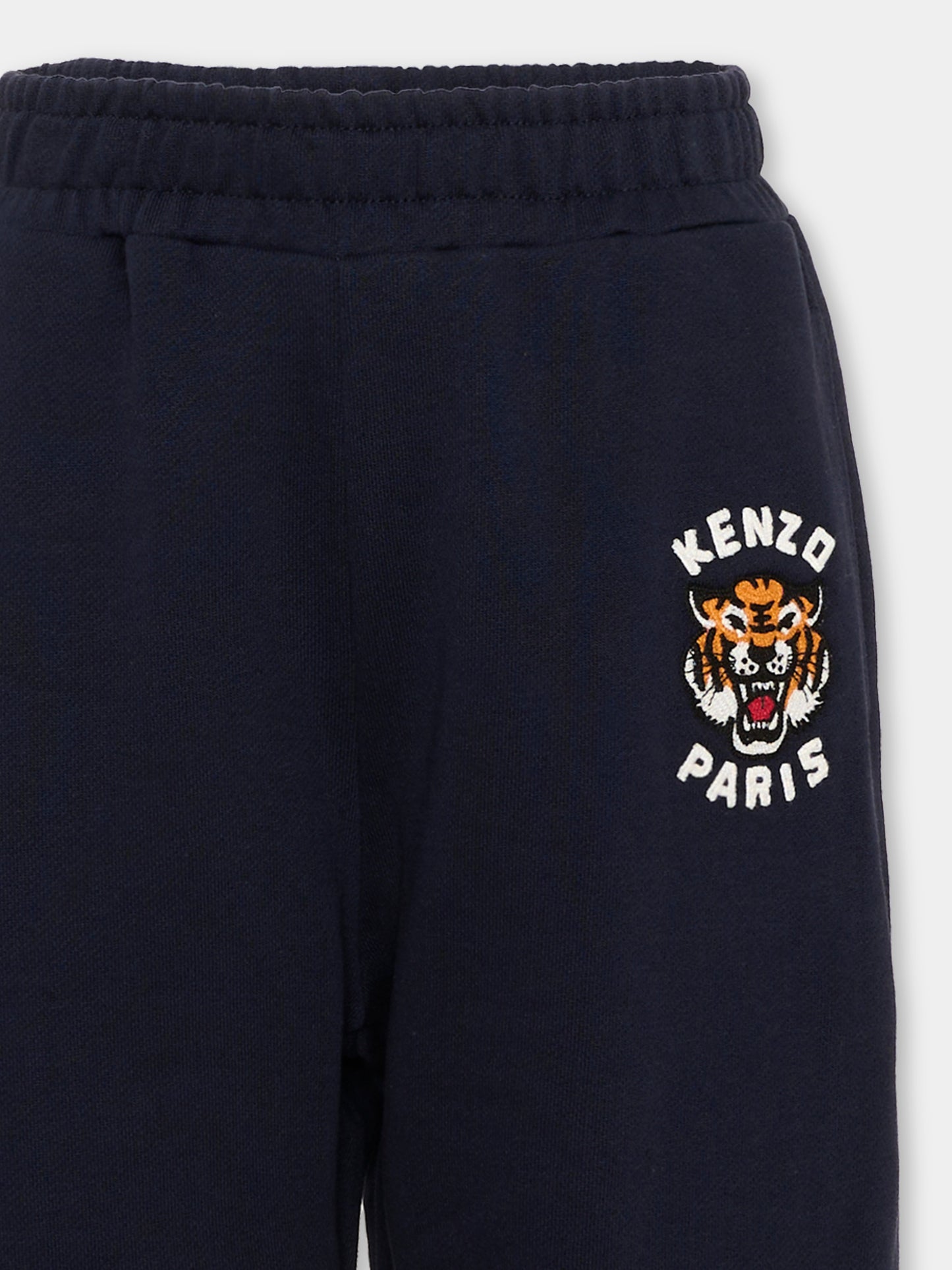 Pantaloni sportivi blu per bambini con logo,Kenzo Kids,K62026 845