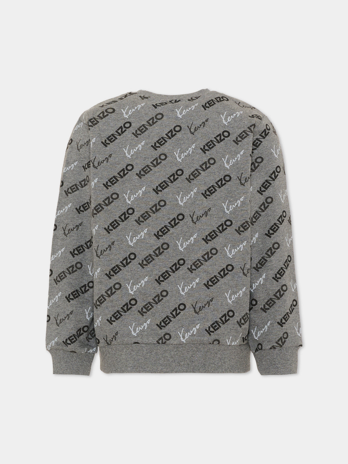 Felpa girocollo grigia per bambino con logo,Kenzo Kids,K62032 A29
