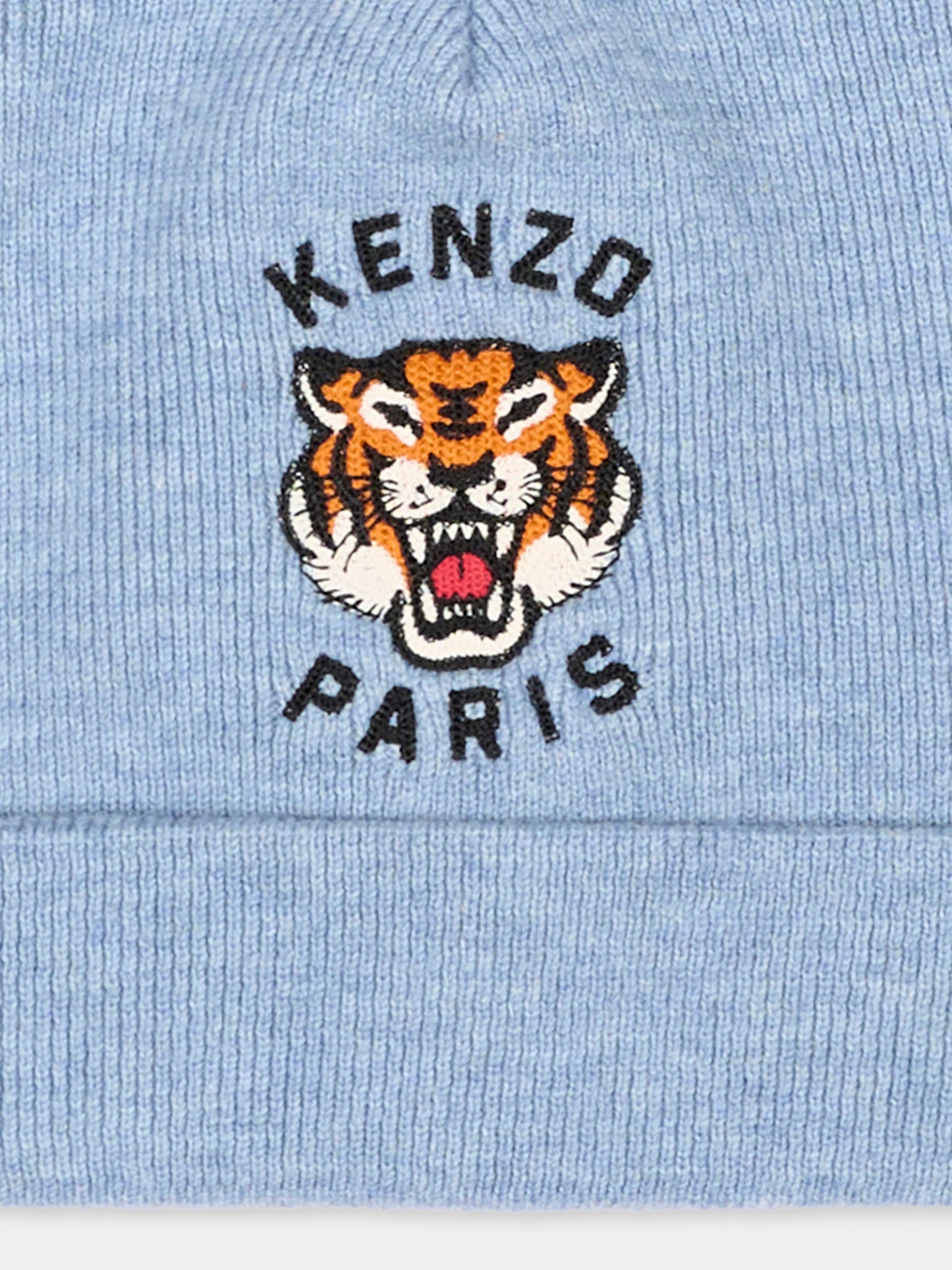 Berretto azzurro per bambino con logo,Kenzo Kids,K62156 77E