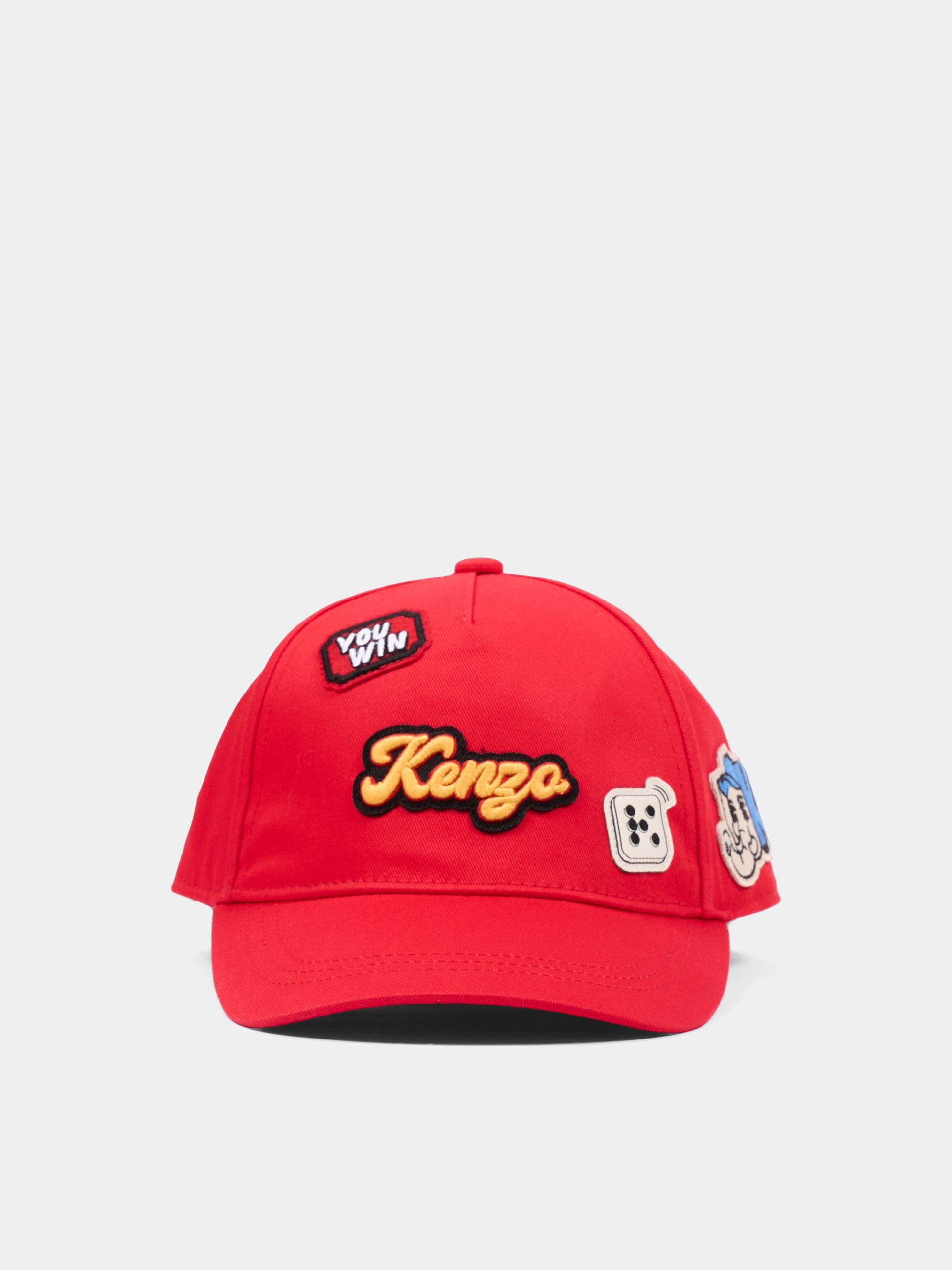 Cappello rosso per bambini con patch logo,Kenzo Kids,K62157 990