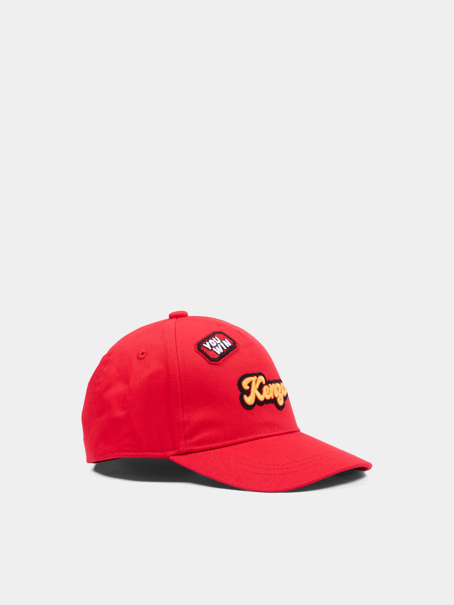 Cappello rosso per bambini con patch logo,Kenzo Kids,K62157 990