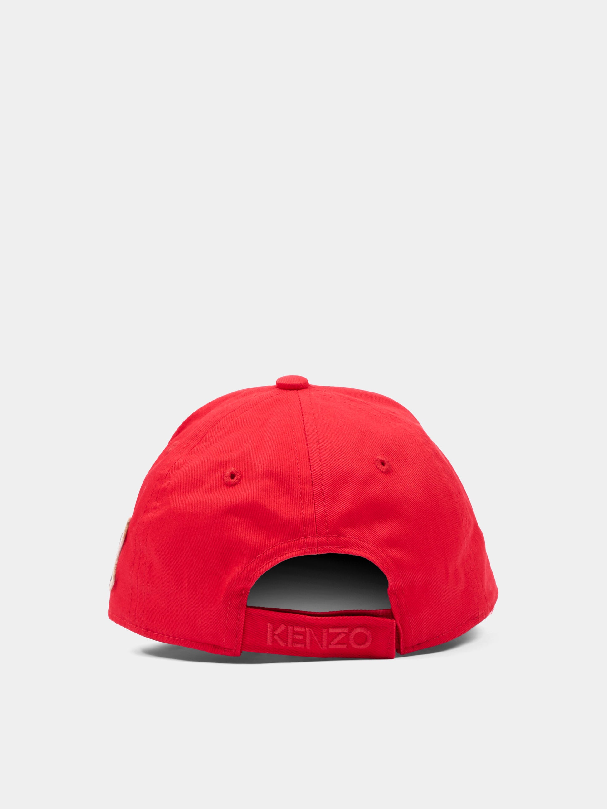 Cappello rosso per bambini con patch logo,Kenzo Kids,K62157 990