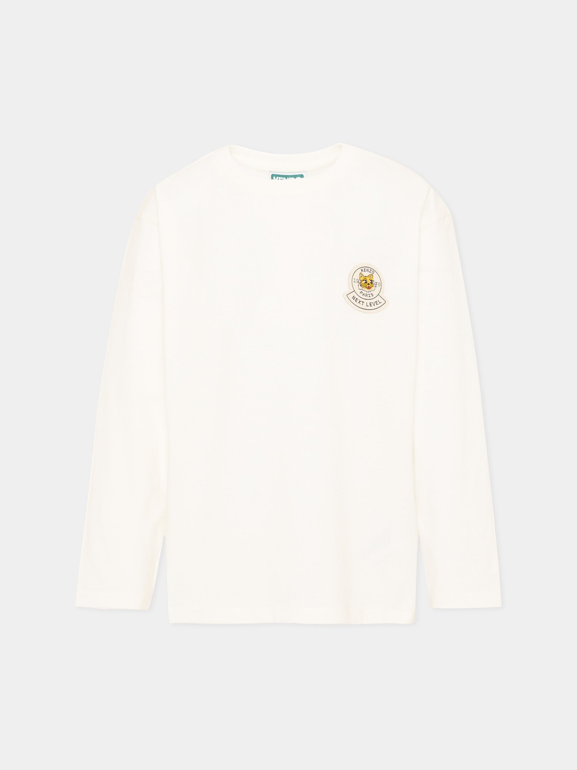 T-Shirt avorio per bambina con tigre,Kenzo Kids,K62159 117