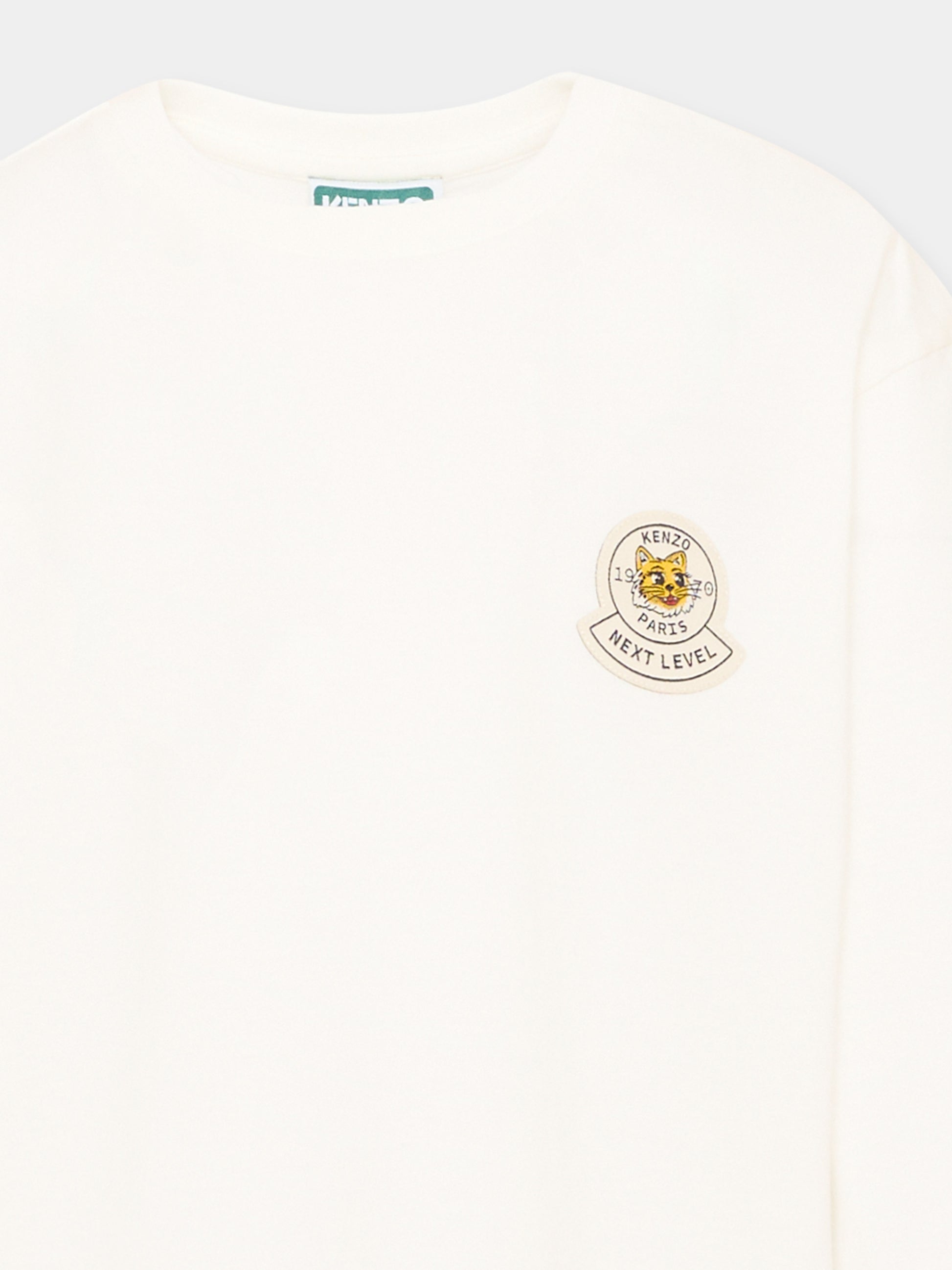 T-Shirt avorio per bambina con tigre,Kenzo Kids,K62159 117