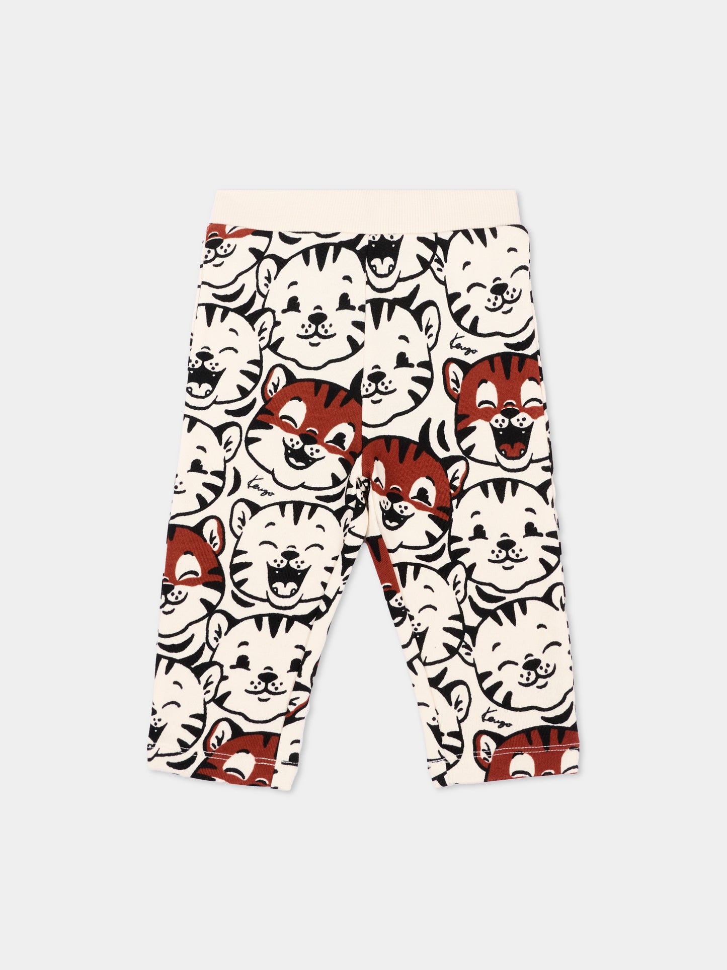 Pantaloni sportivi avorio per neonati con tigri,Kenzo Kids,K62173 21G