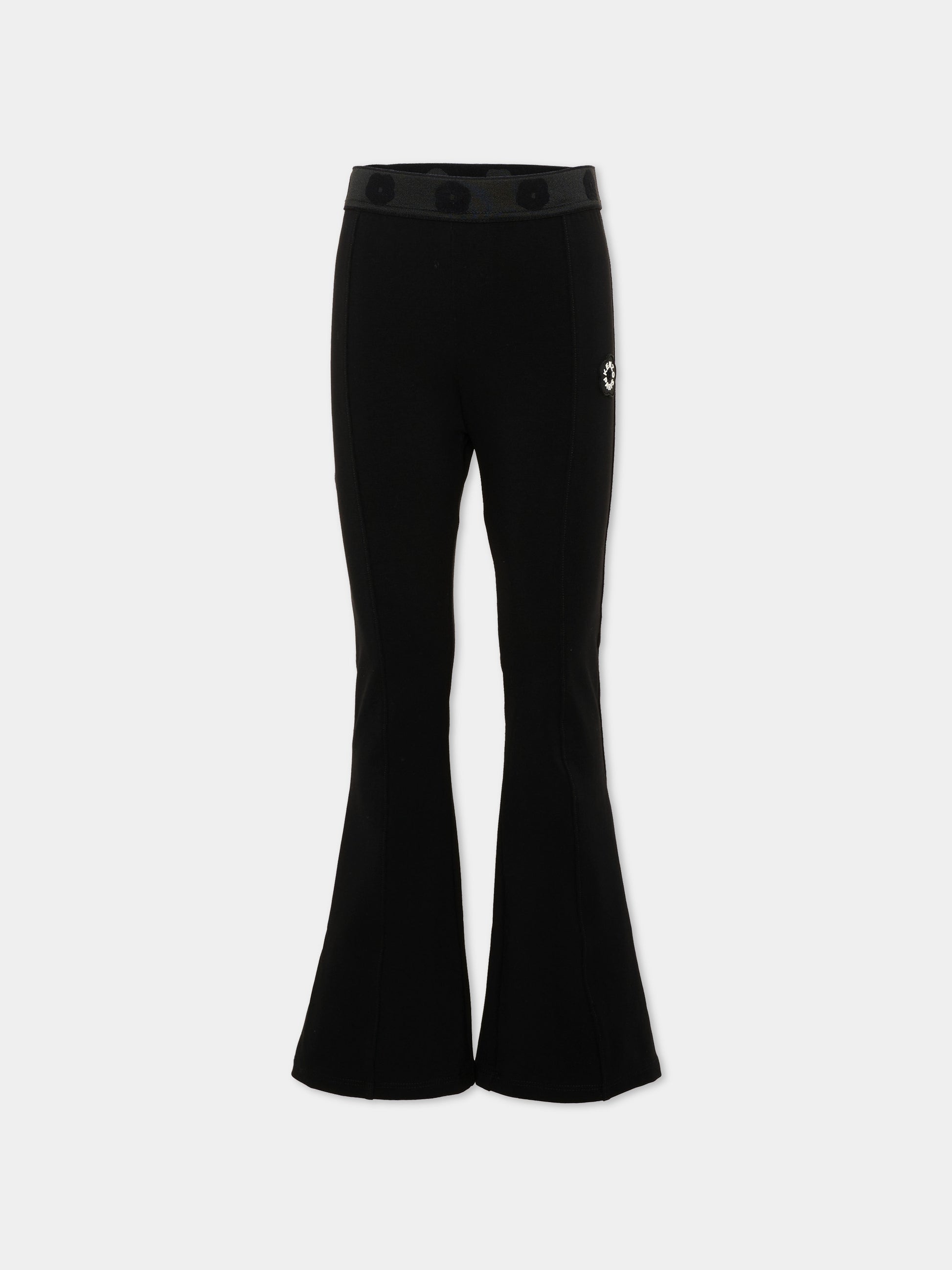 Leggings neri per bambina con logo,Kenzo Kids,K62187 09B