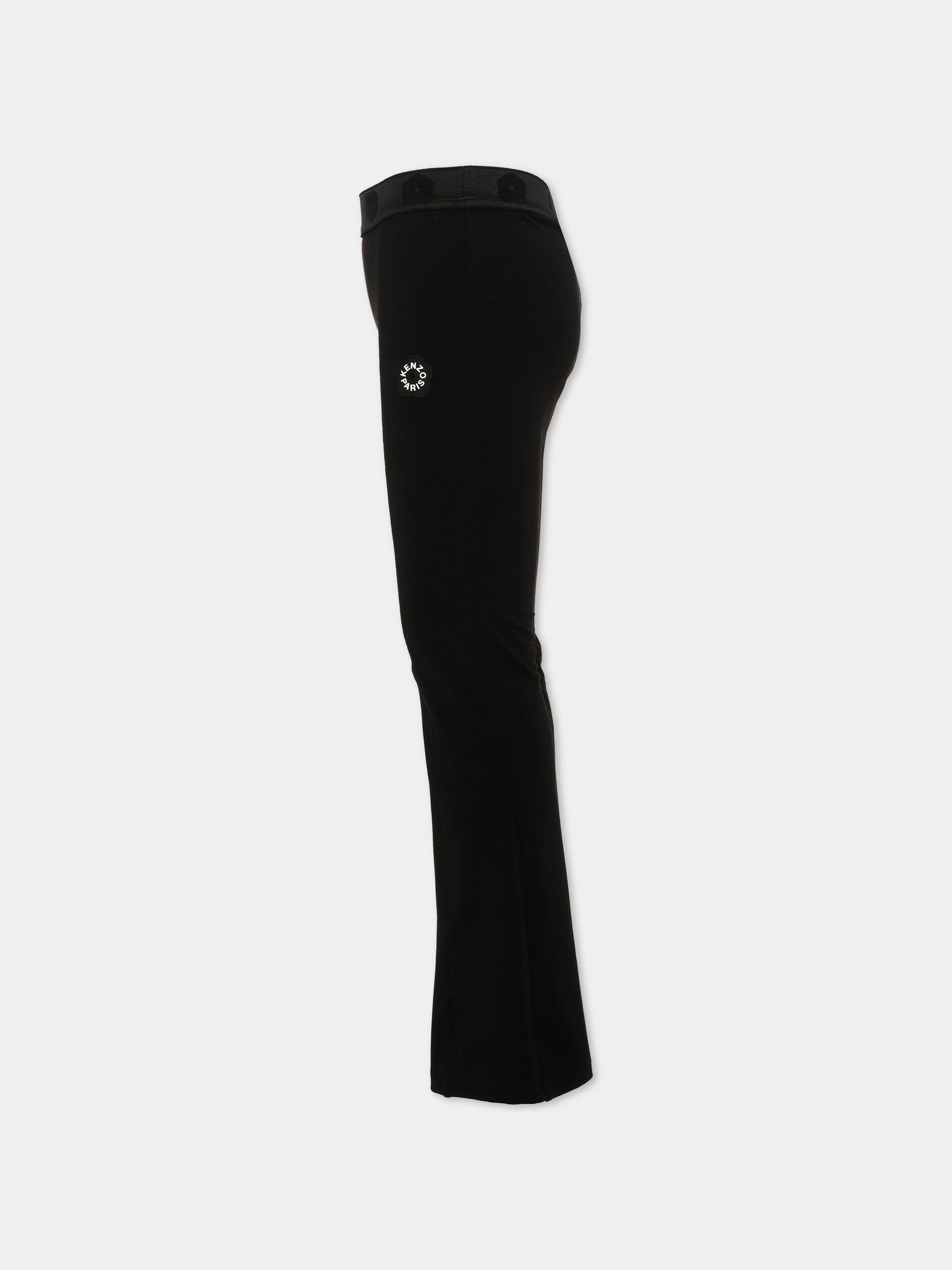 Leggings neri per bambina con logo,Kenzo Kids,K62187 09B