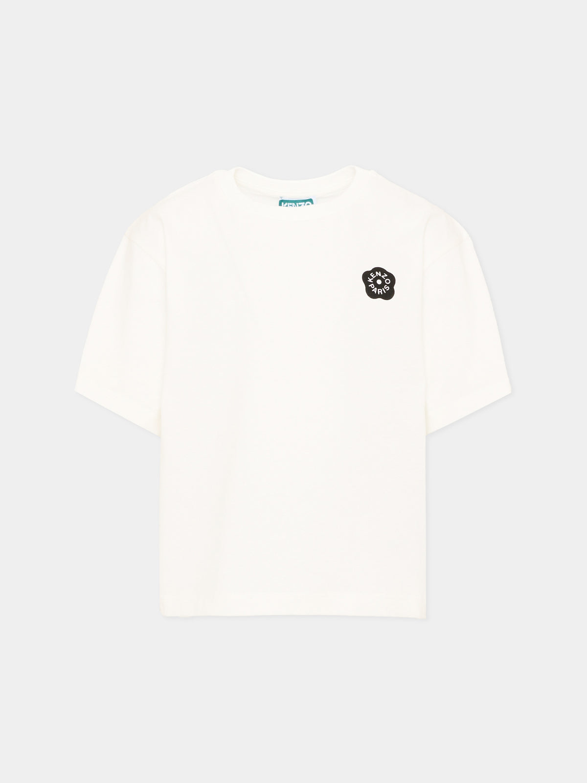 T-shirt bianca per bambina con logo,Kenzo Kids,K62190 117