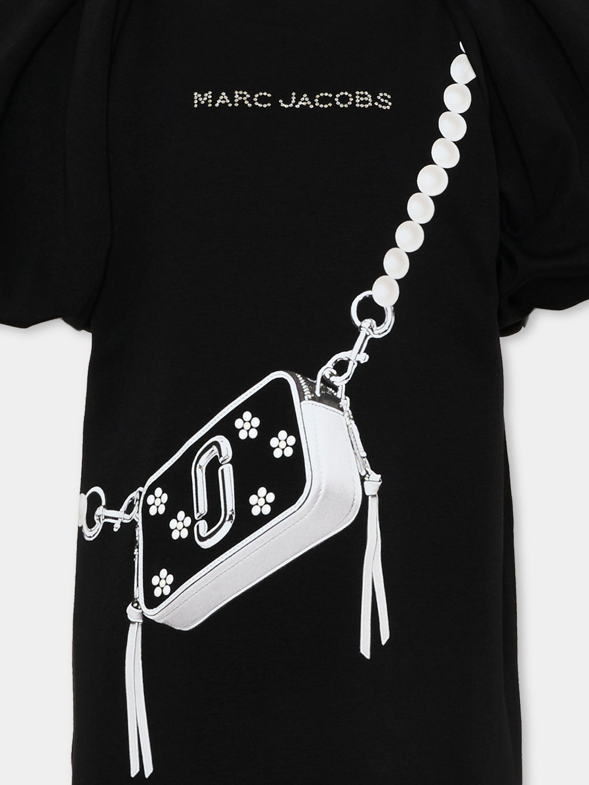 Vestito nero per bambina con stampa borsa,Marc Jacobs,W60971 09B