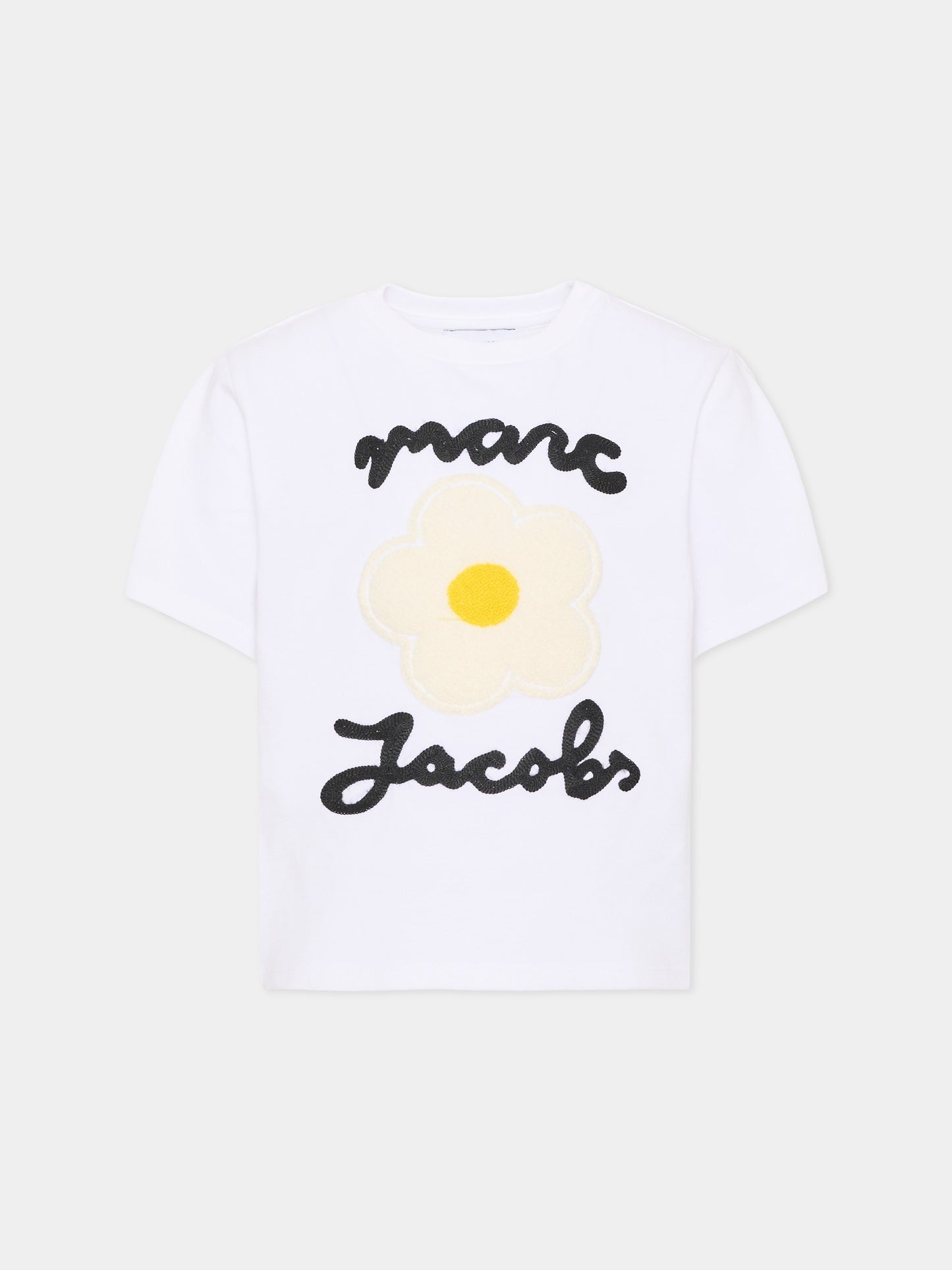T-shirt a manica corta bianca per bambina con stampa