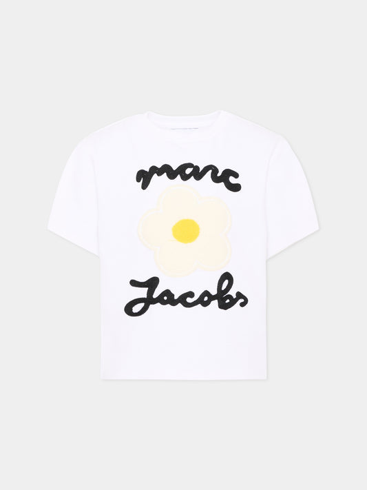 T-shirt a manica corta bianca per bambina con stampa,Marc Jacobs,W61000 10P