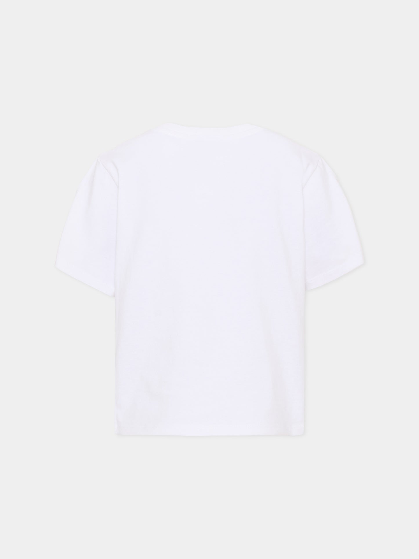 T-shirt a manica corta bianca per bambina con stampa