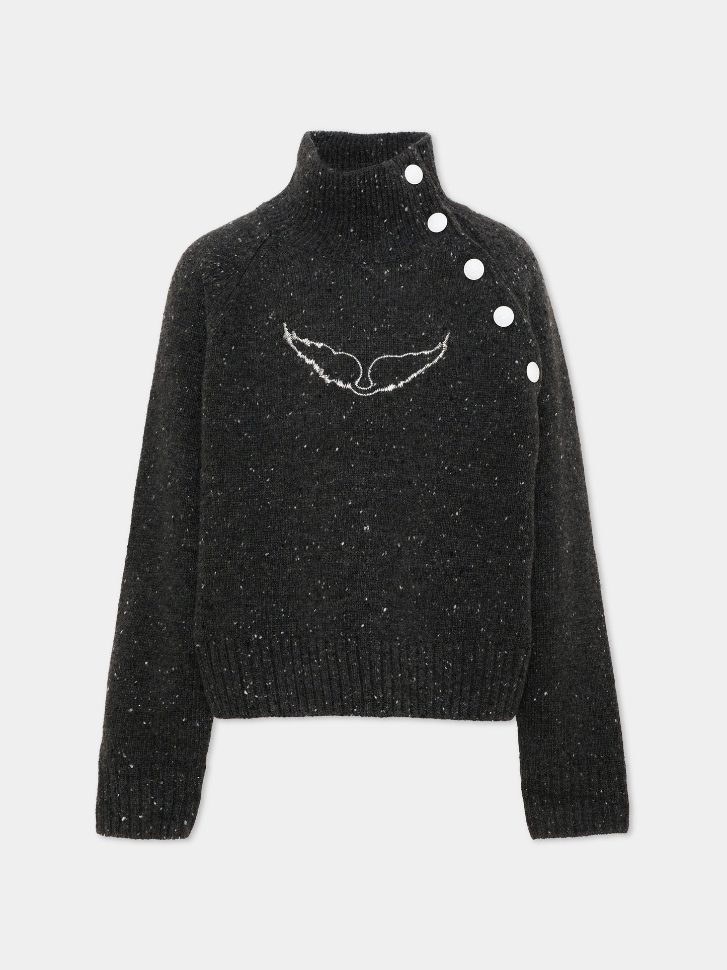 Dolcevita grigio per bambina con logo,Zadig & Voltaire Kids,X60808 A48