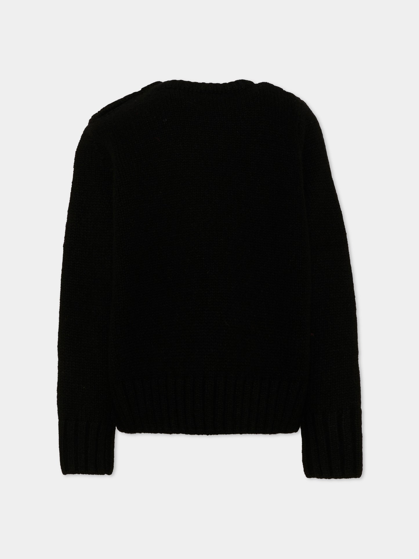 Maglione nero per bambina con scritta,Zadig & Voltaire Kids,X60809 09B
