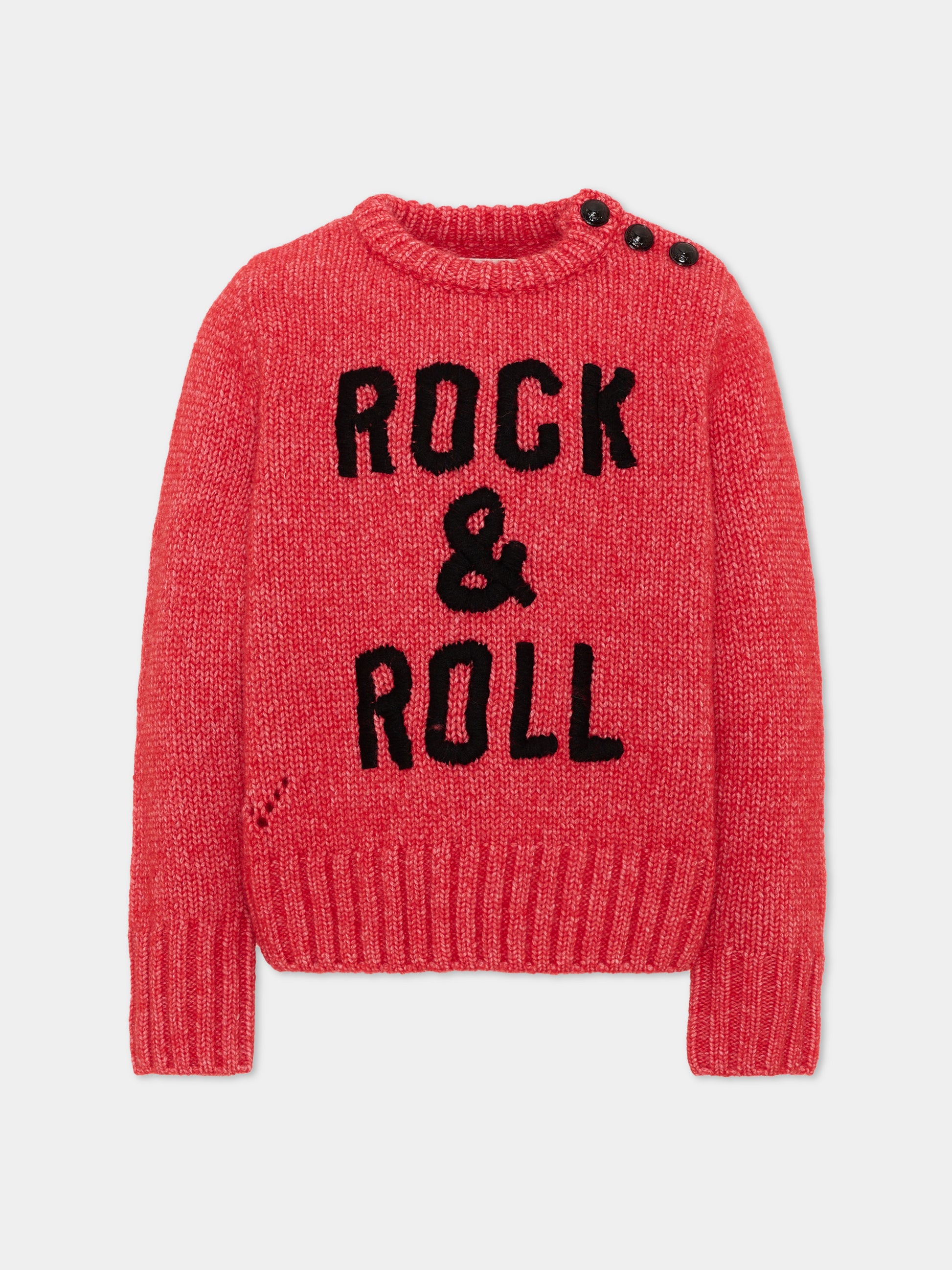 Maglione rosso per bambina con scritta,Zadig & Voltaire Kids,X60809 954
