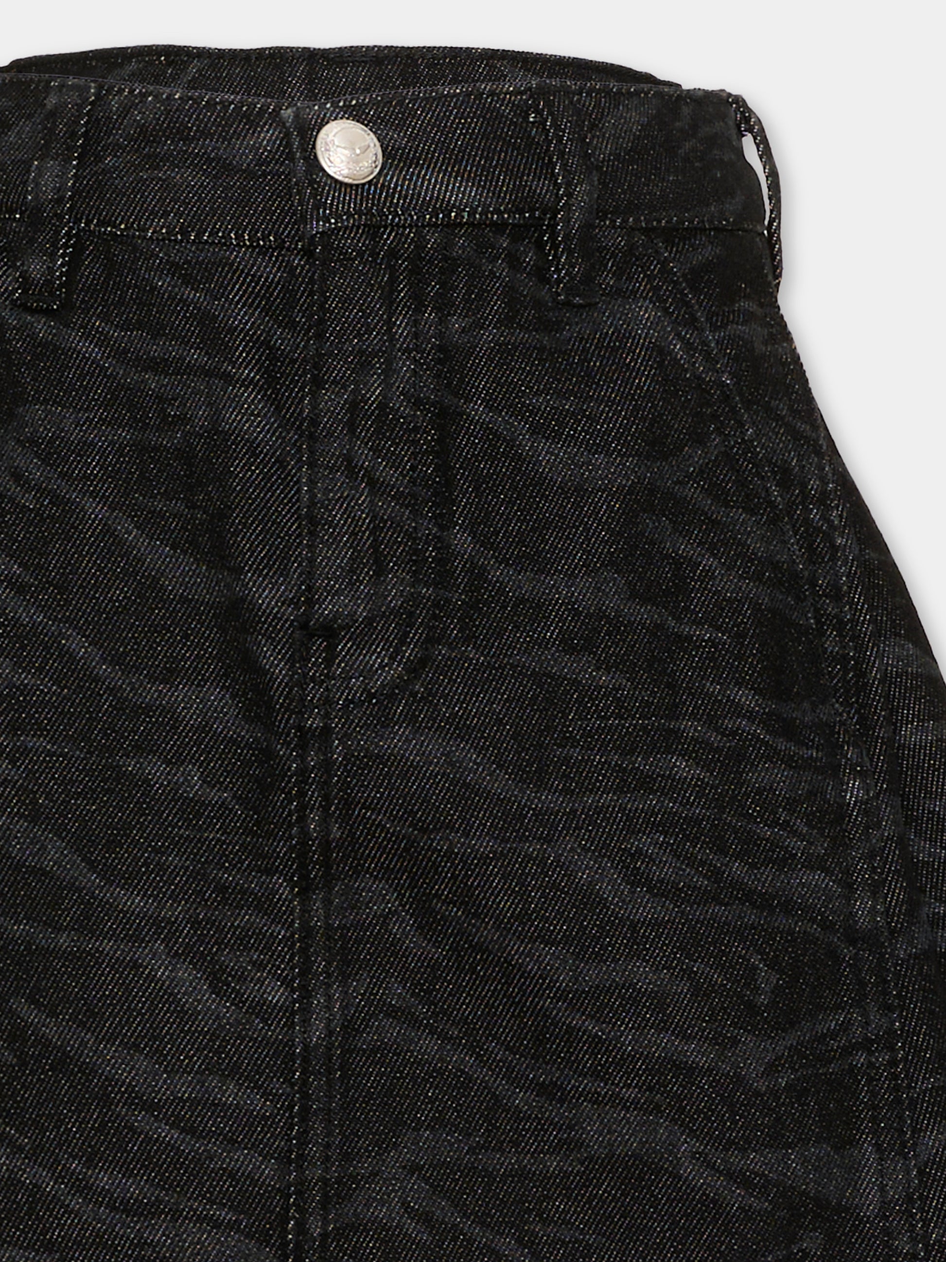 Gonna denim per bambina con stampa zebrata,Zadig & Voltaire Kids,X60819 Z11