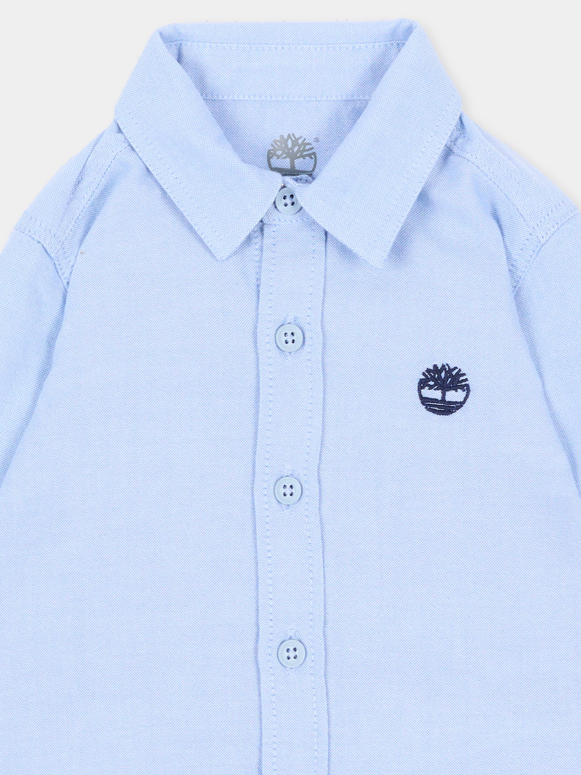 Camicia a manica lunga celeste per neonato,Timberland,T61040 78C